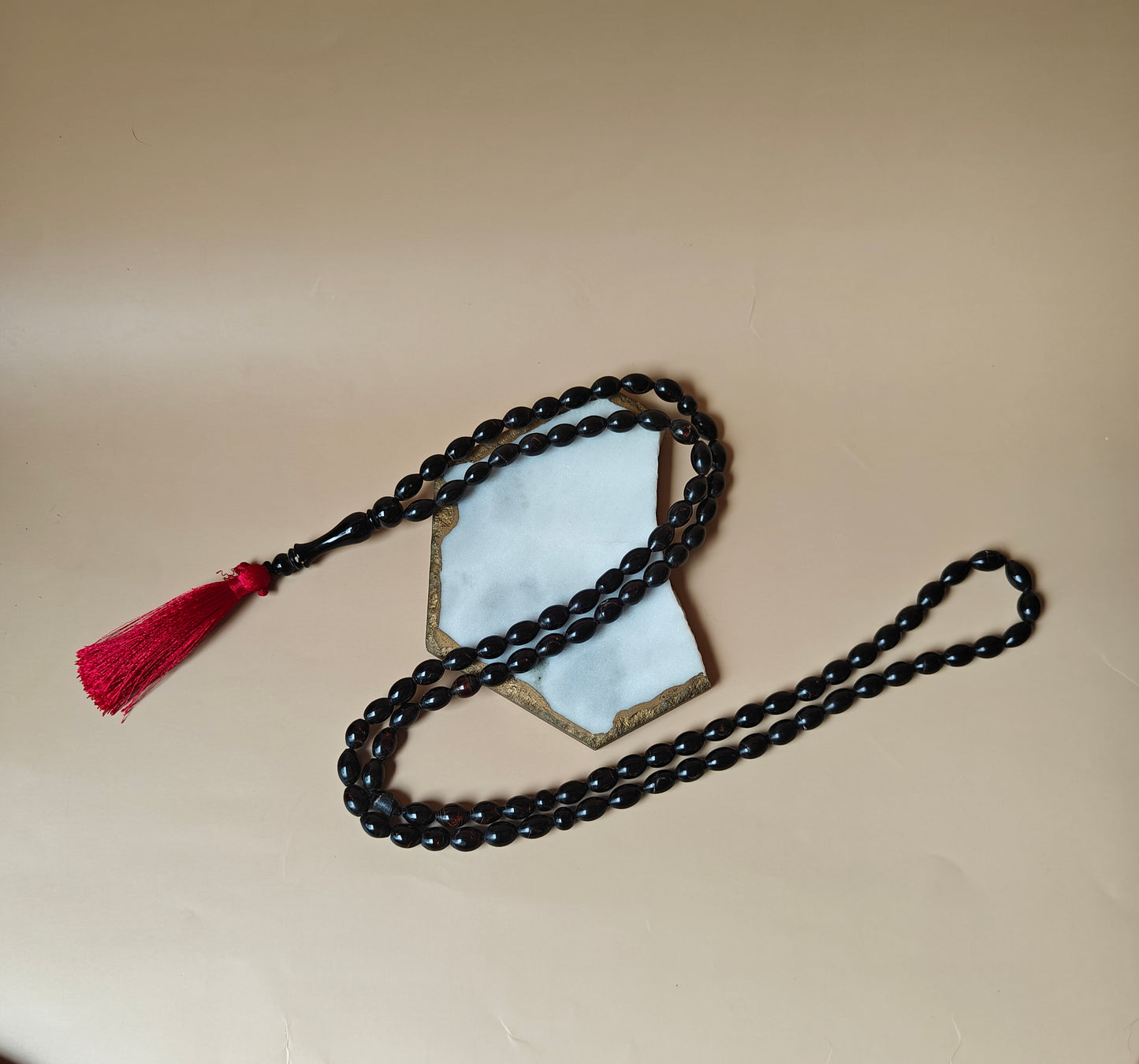 Super Long Red Sea Black Coral Rosary 99 Olive Beads