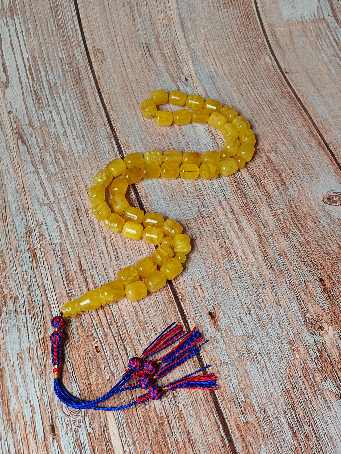 Barrel Shape Honey Natural Amber Rosary / Tasbih