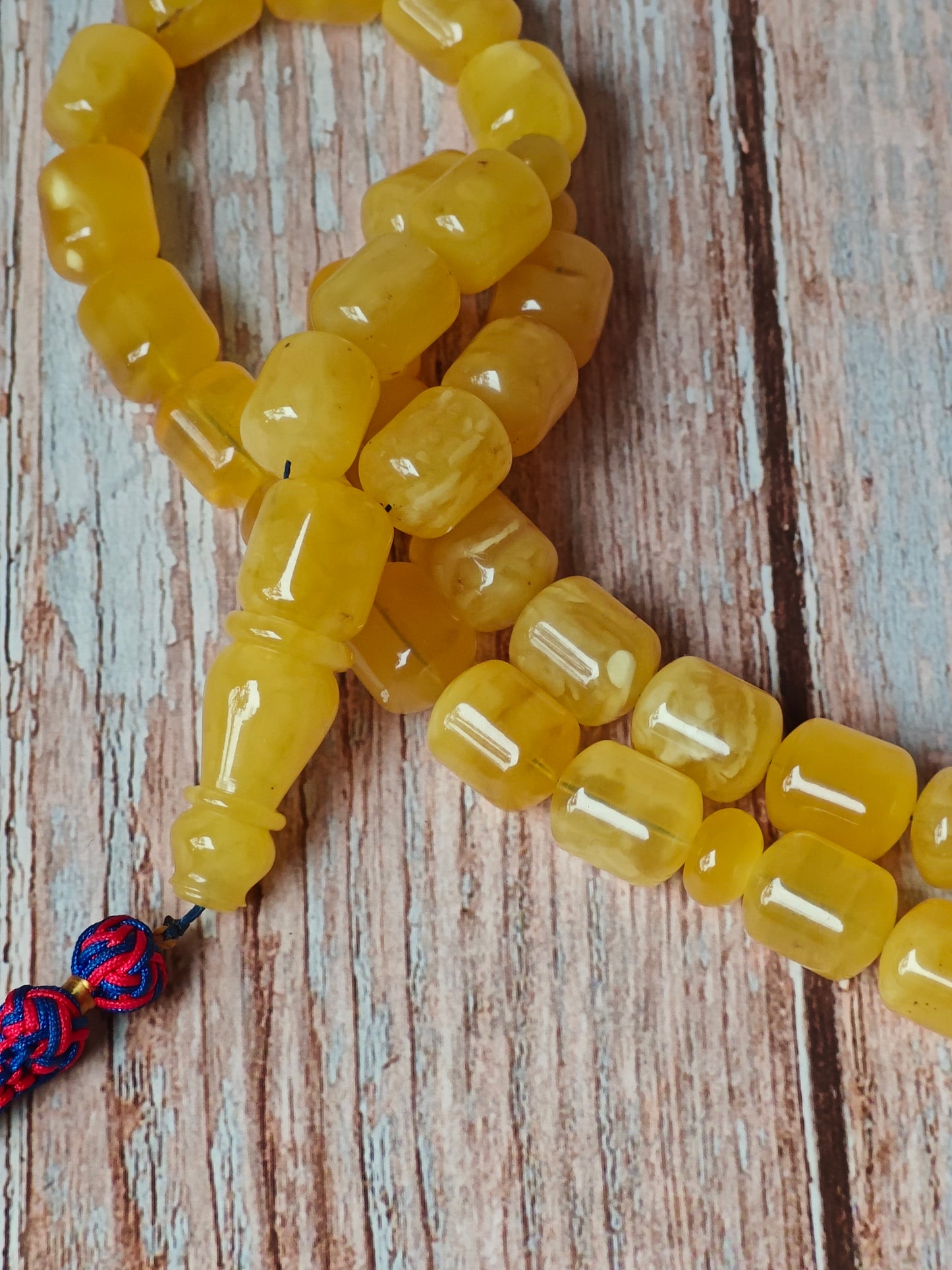 Barrel Shape Honey Natural Amber Rosary / Tasbih