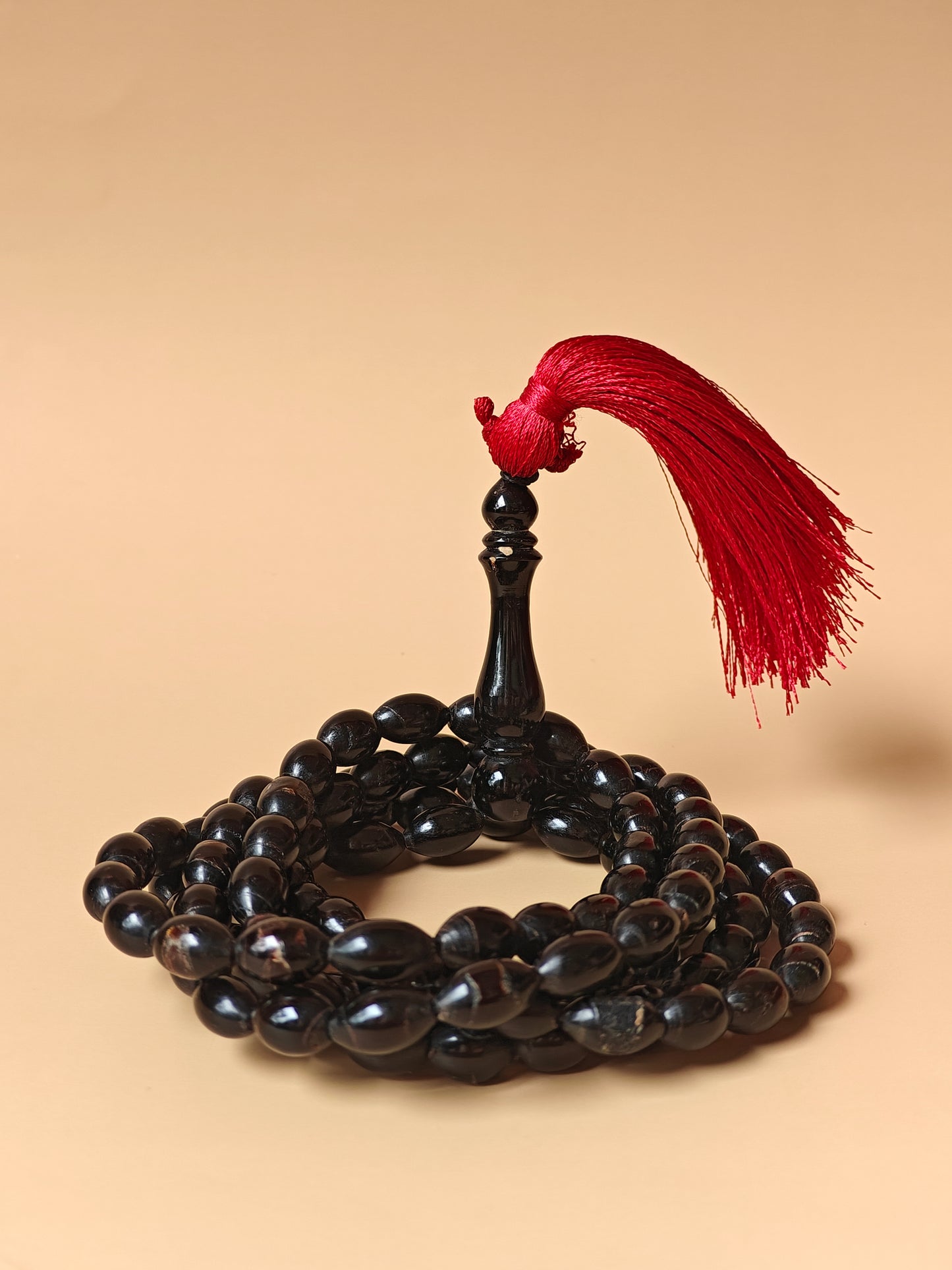 Super Long Red Sea Black Coral Rosary 99 Olive Beads