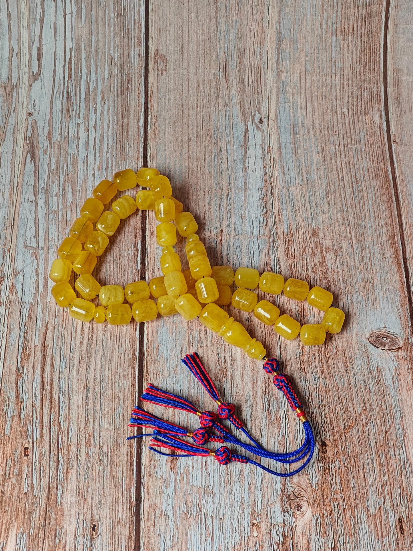 Barrel Shape Honey Natural Amber Rosary / Tasbih
