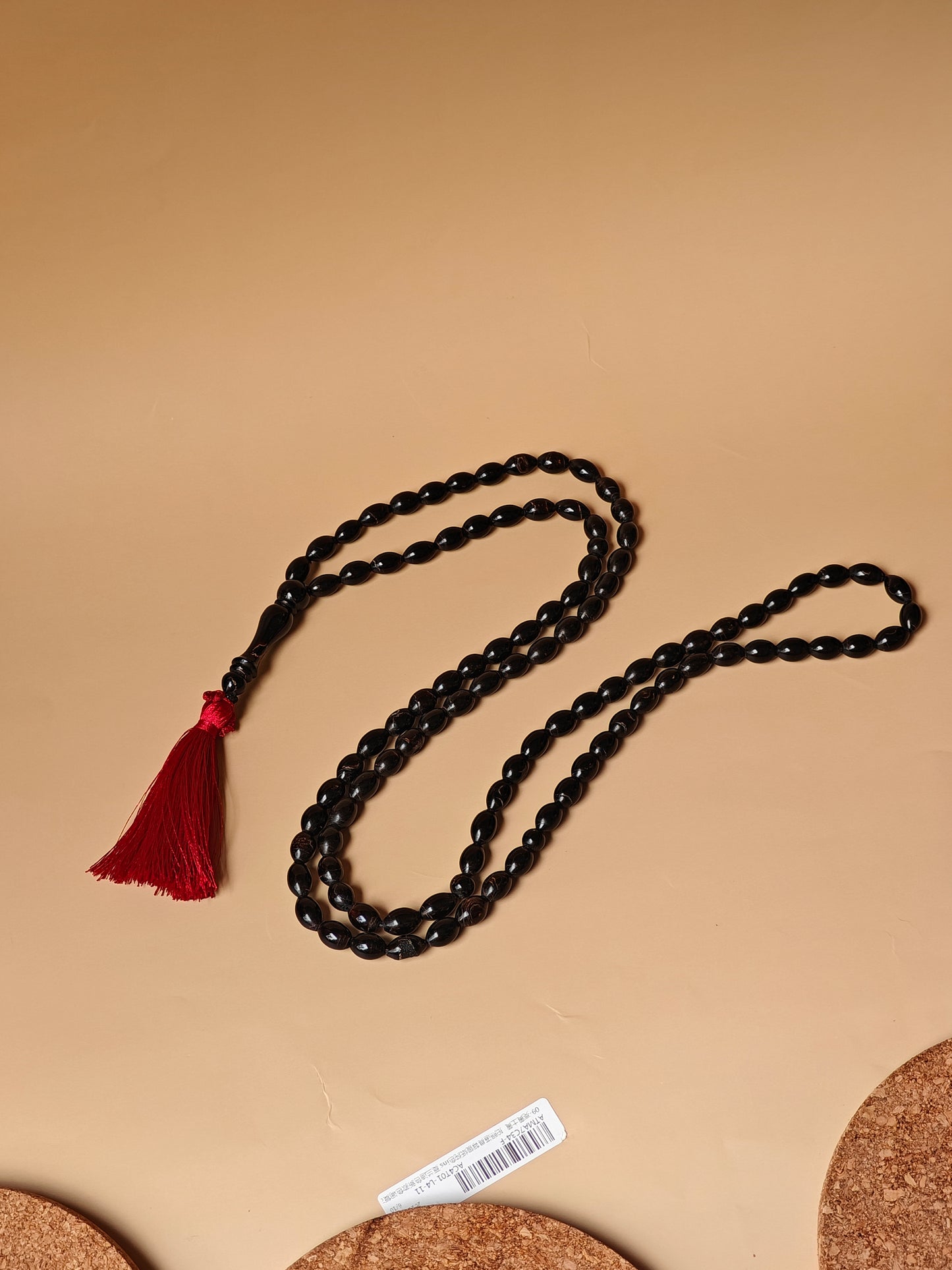 Super Long Red Sea Black Coral Rosary 99 Olive Beads