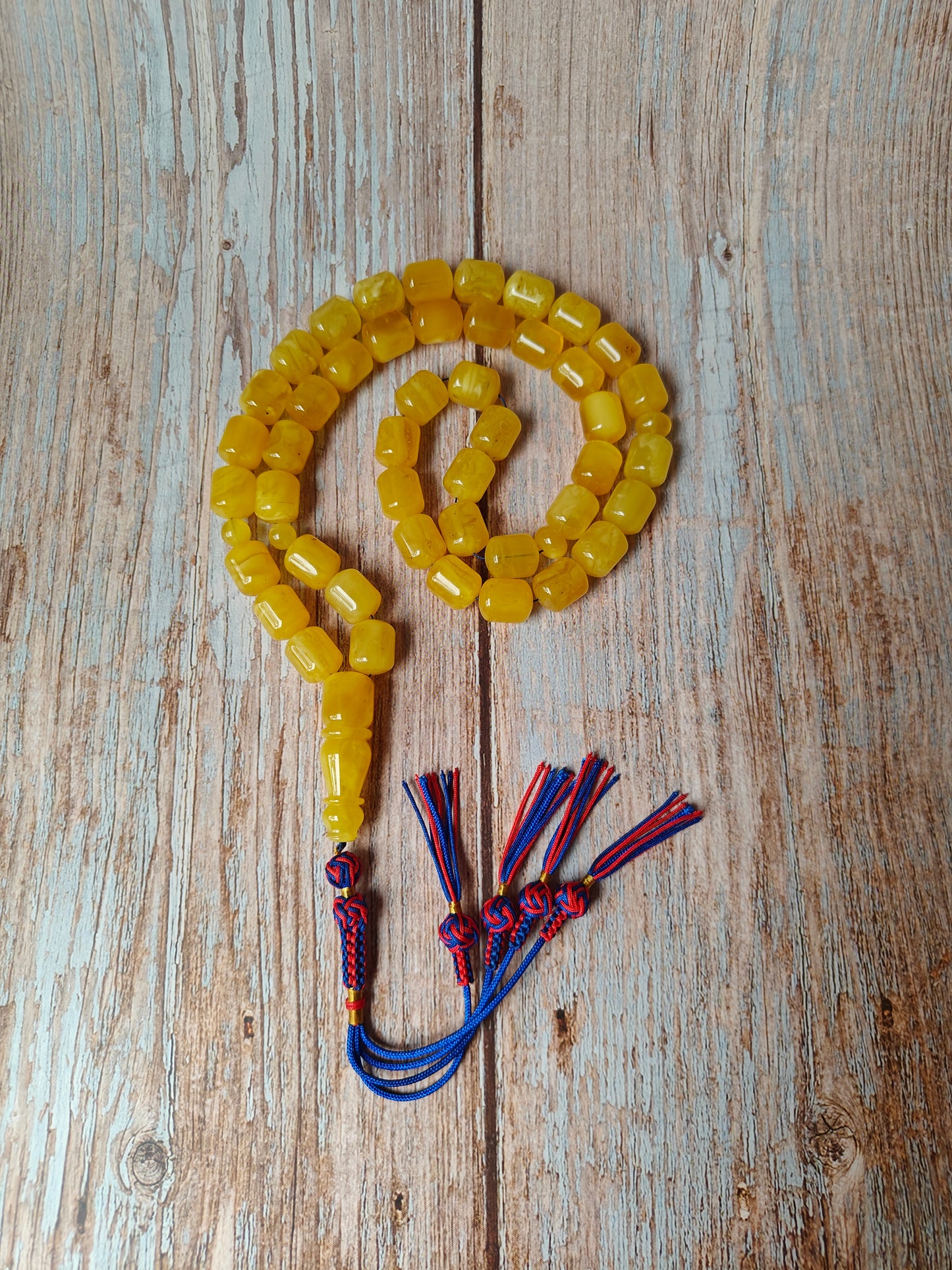 Barrel Shape Honey Natural Amber Rosary / Tasbih
