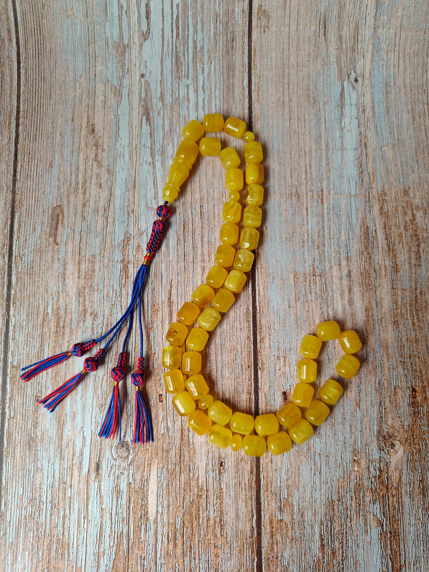 Barrel Shape Honey Natural Amber Rosary / Tasbih