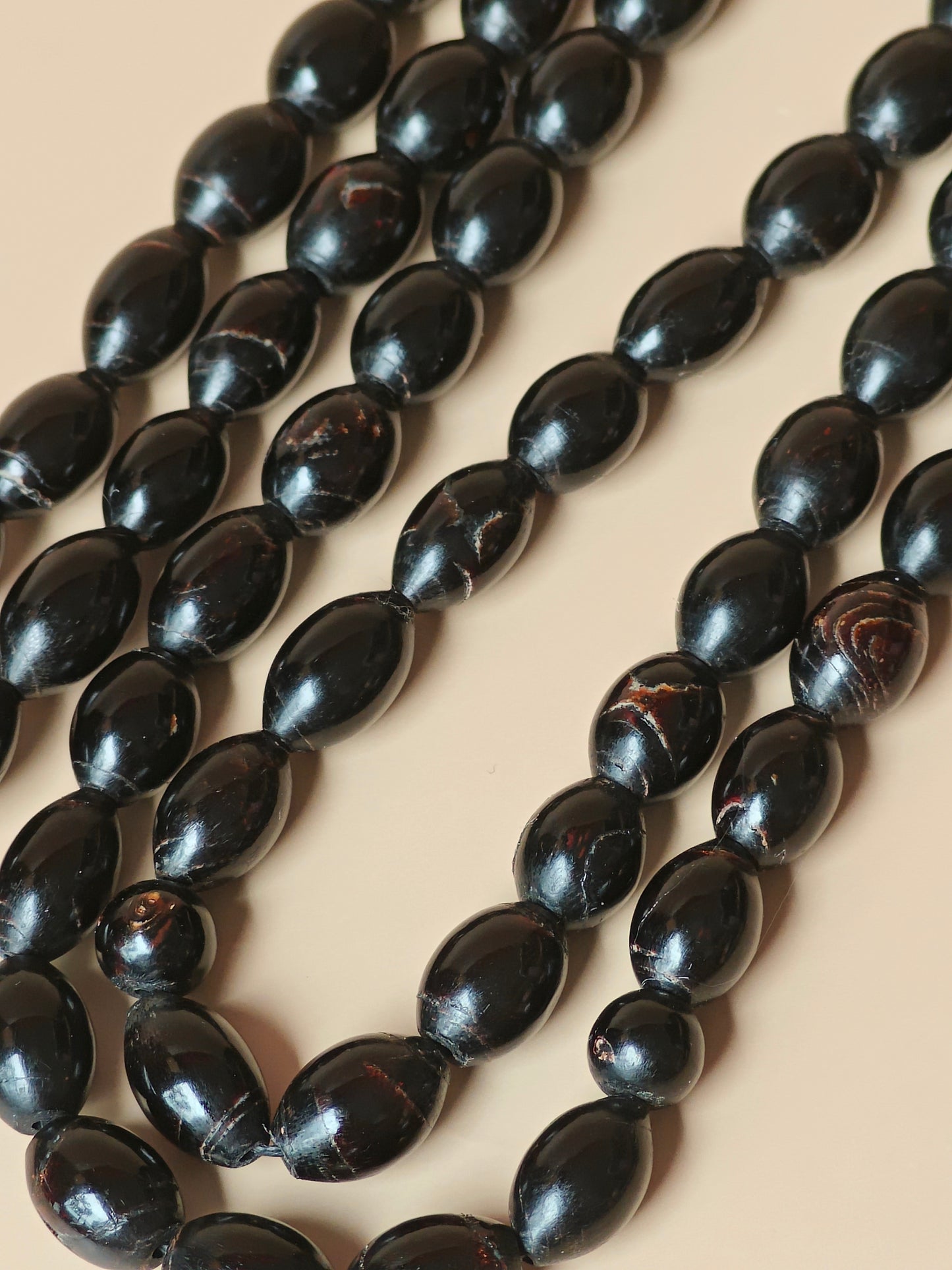 Super Long Red Sea Black Coral Rosary 99 Olive Beads