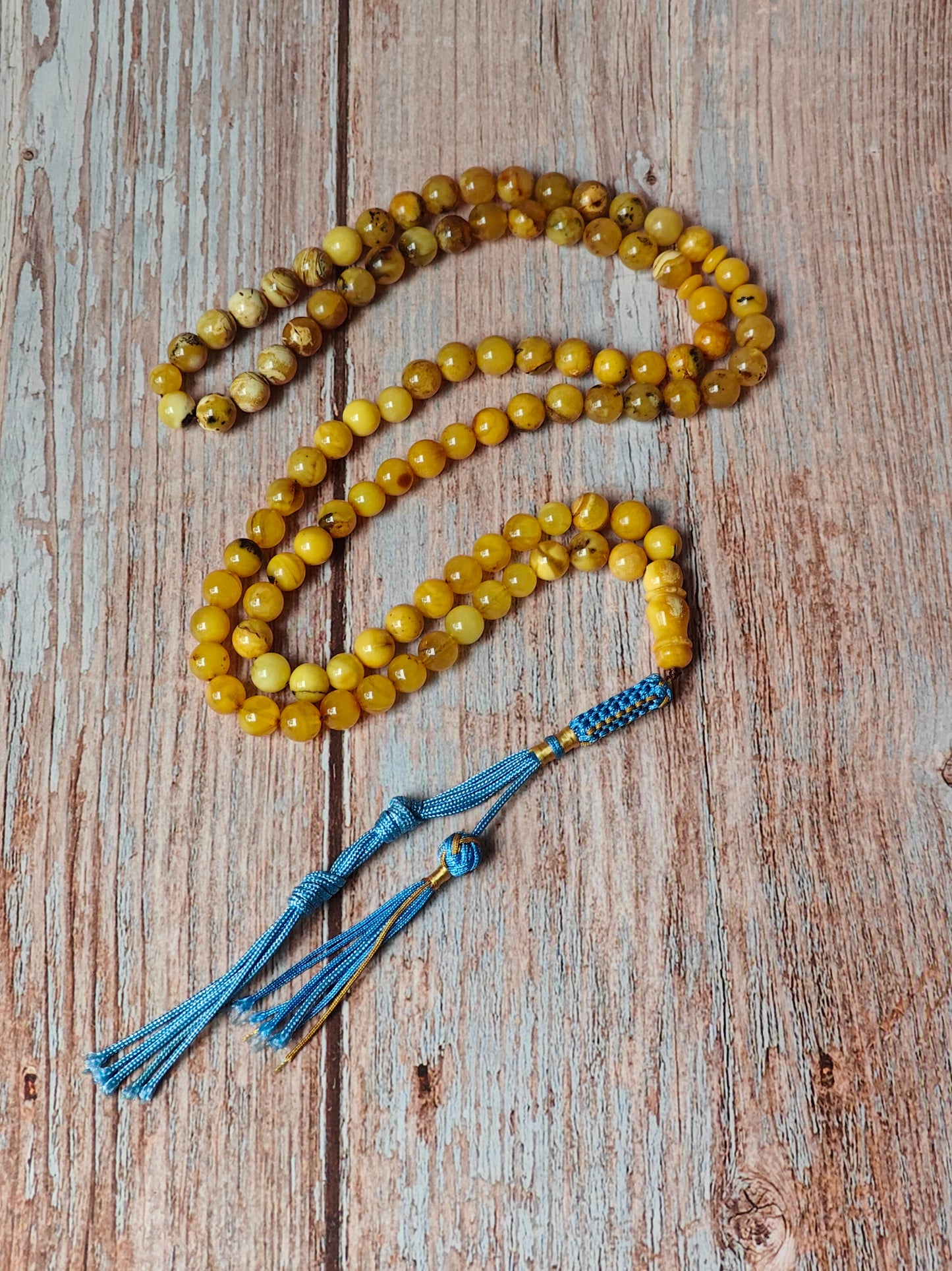 Multicolor Marble Amber Tasbih 99 Beads 8-9 mm