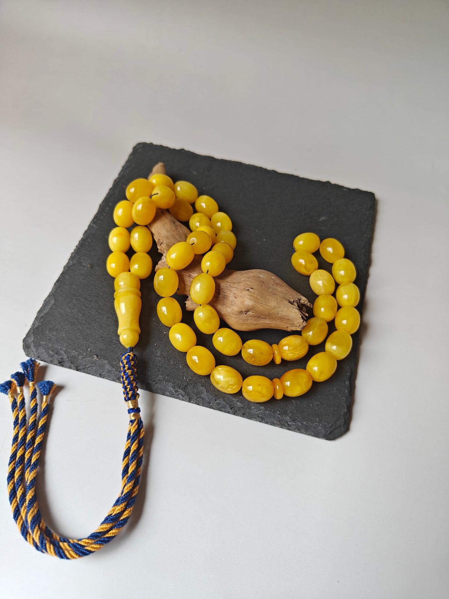 Natural Baltic Amber Rosary – 43 Pigeon Egg Beads | Dark Butterscotch
