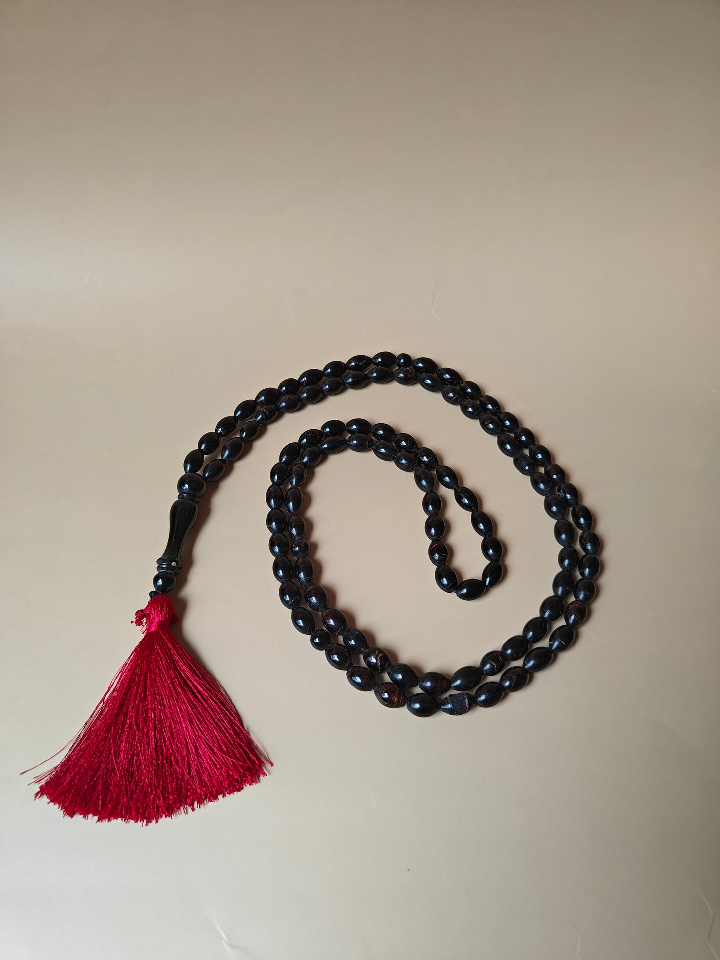Super Long Red Sea Black Coral Rosary 99 Olive Beads