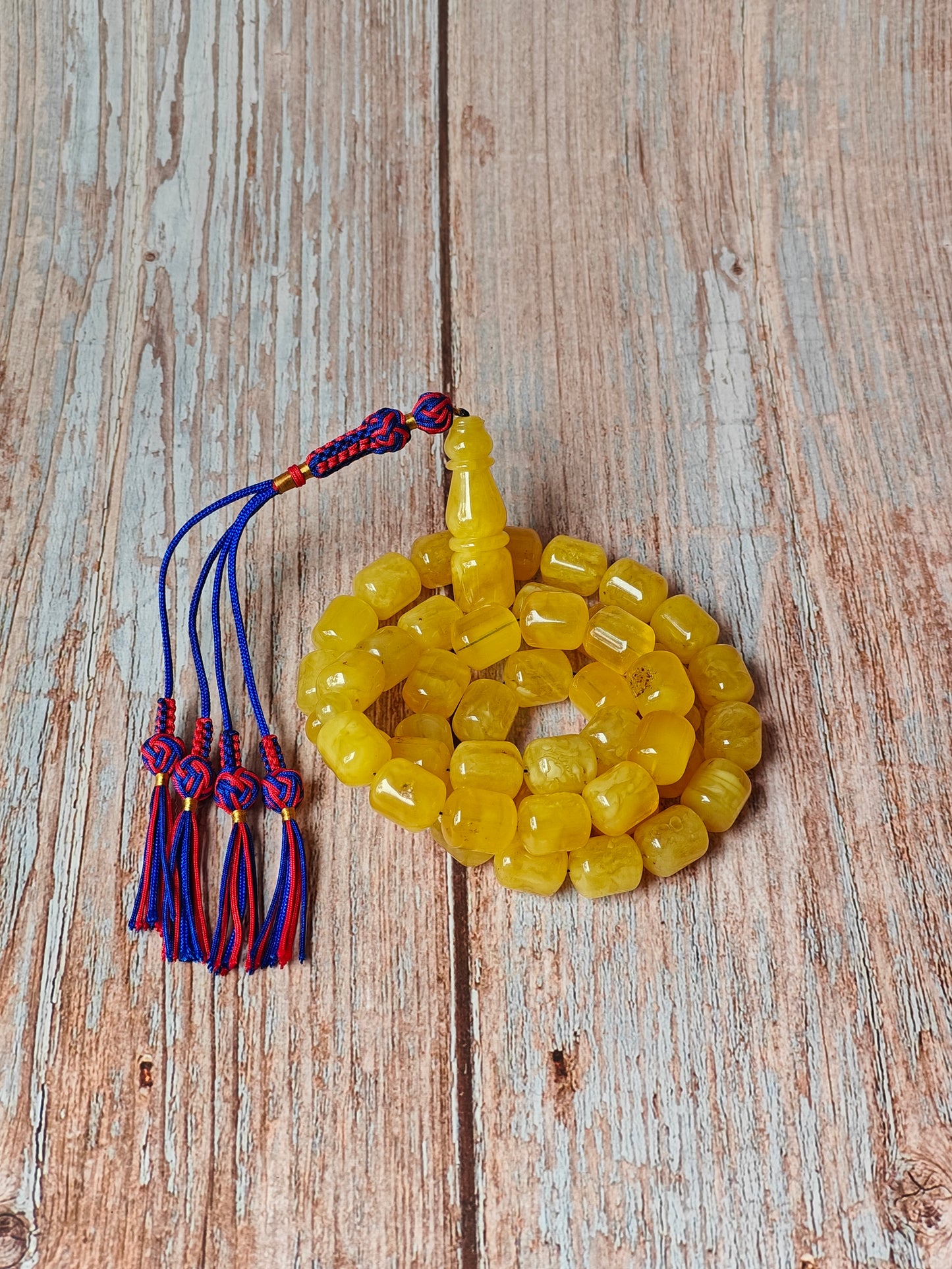 Barrel Shape Honey Natural Amber Rosary / Tasbih