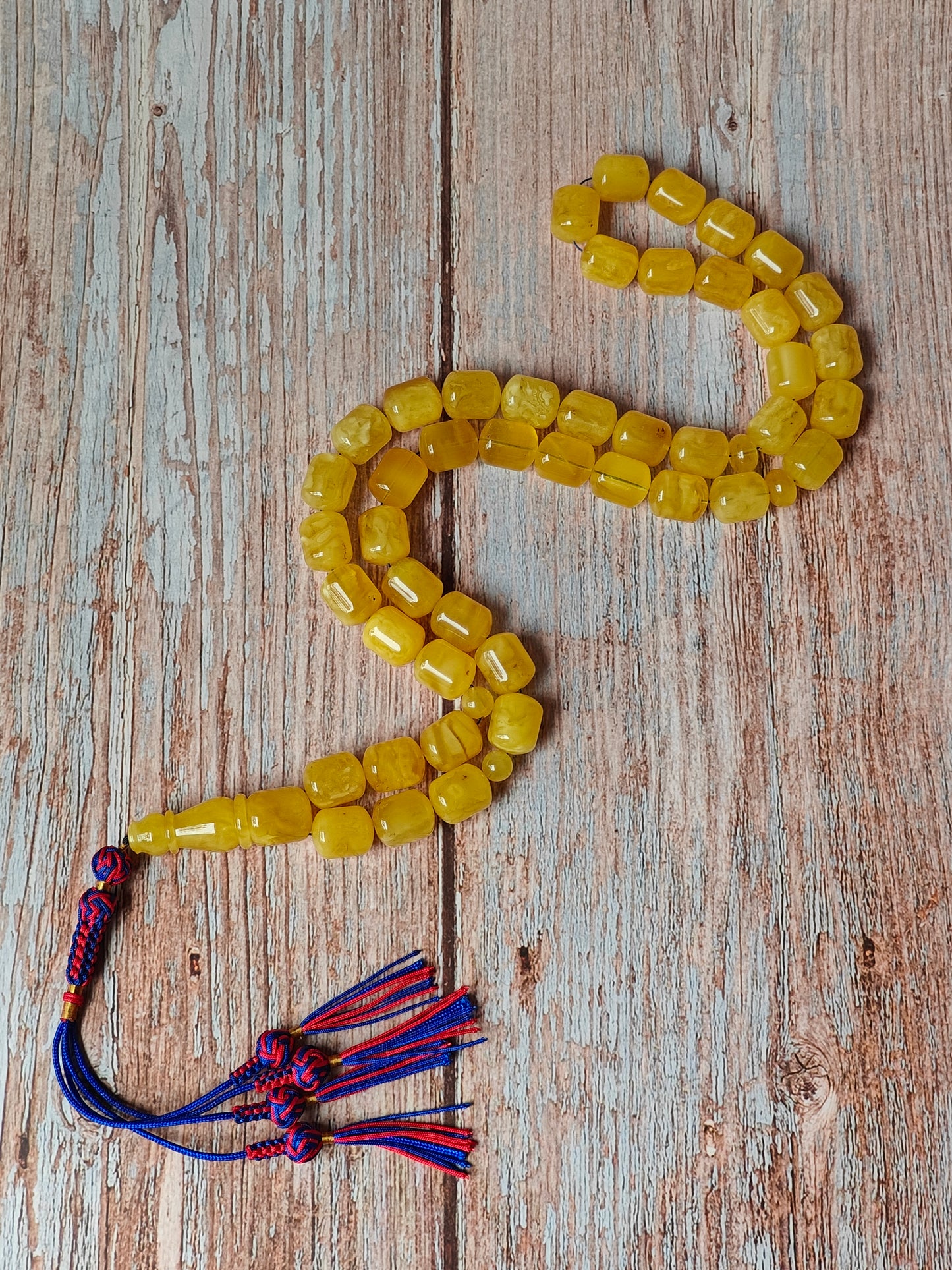 Barrel Shape Honey Natural Amber Rosary / Tasbih
