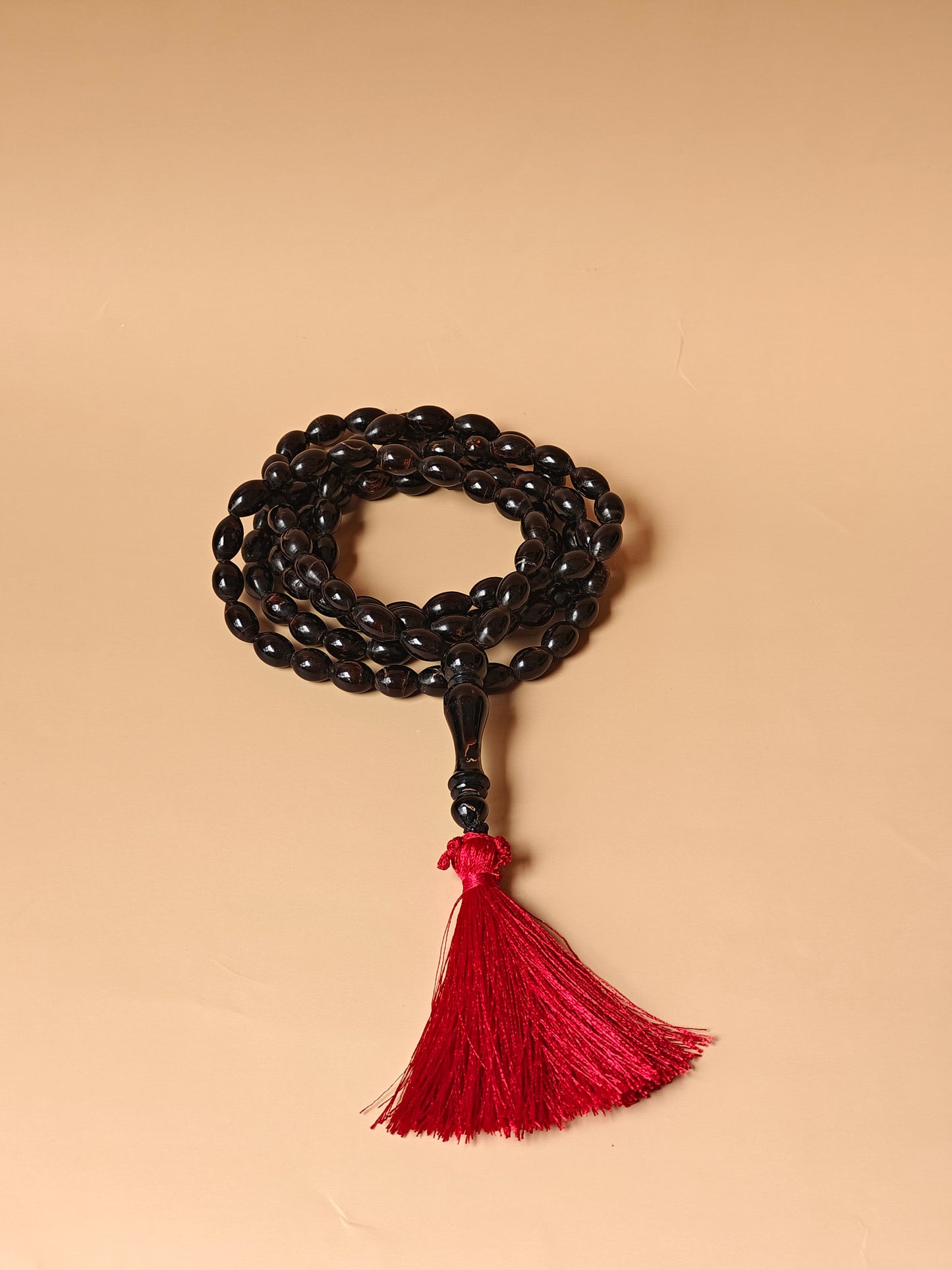 Super Long Red Sea Black Coral Rosary 99 Olive Beads