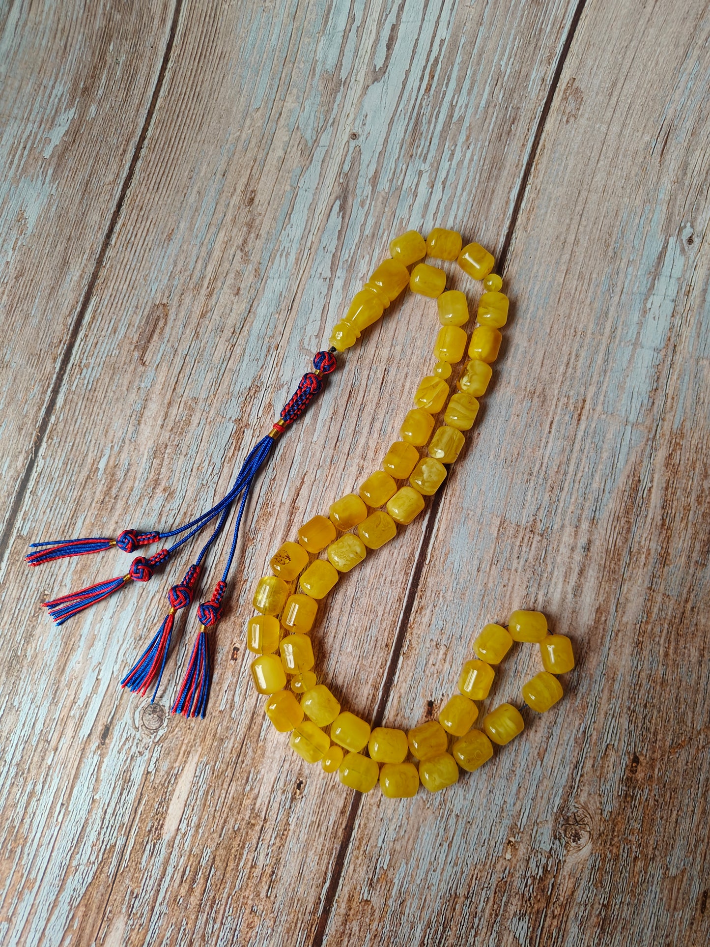 Barrel Shape Honey Natural Amber Rosary / Tasbih