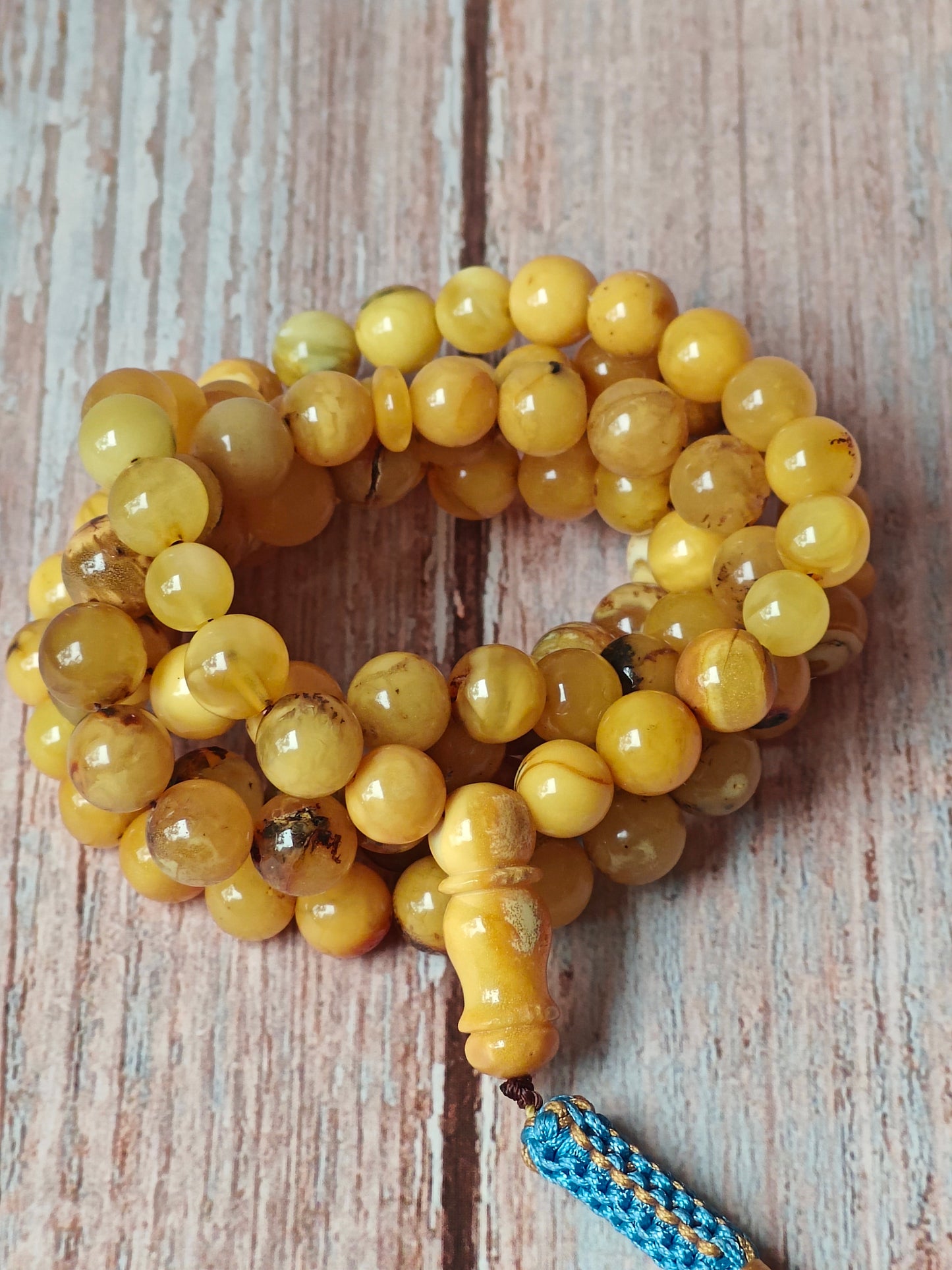 Multicolor Marble Amber Tasbih 99 Beads 8-9 mm