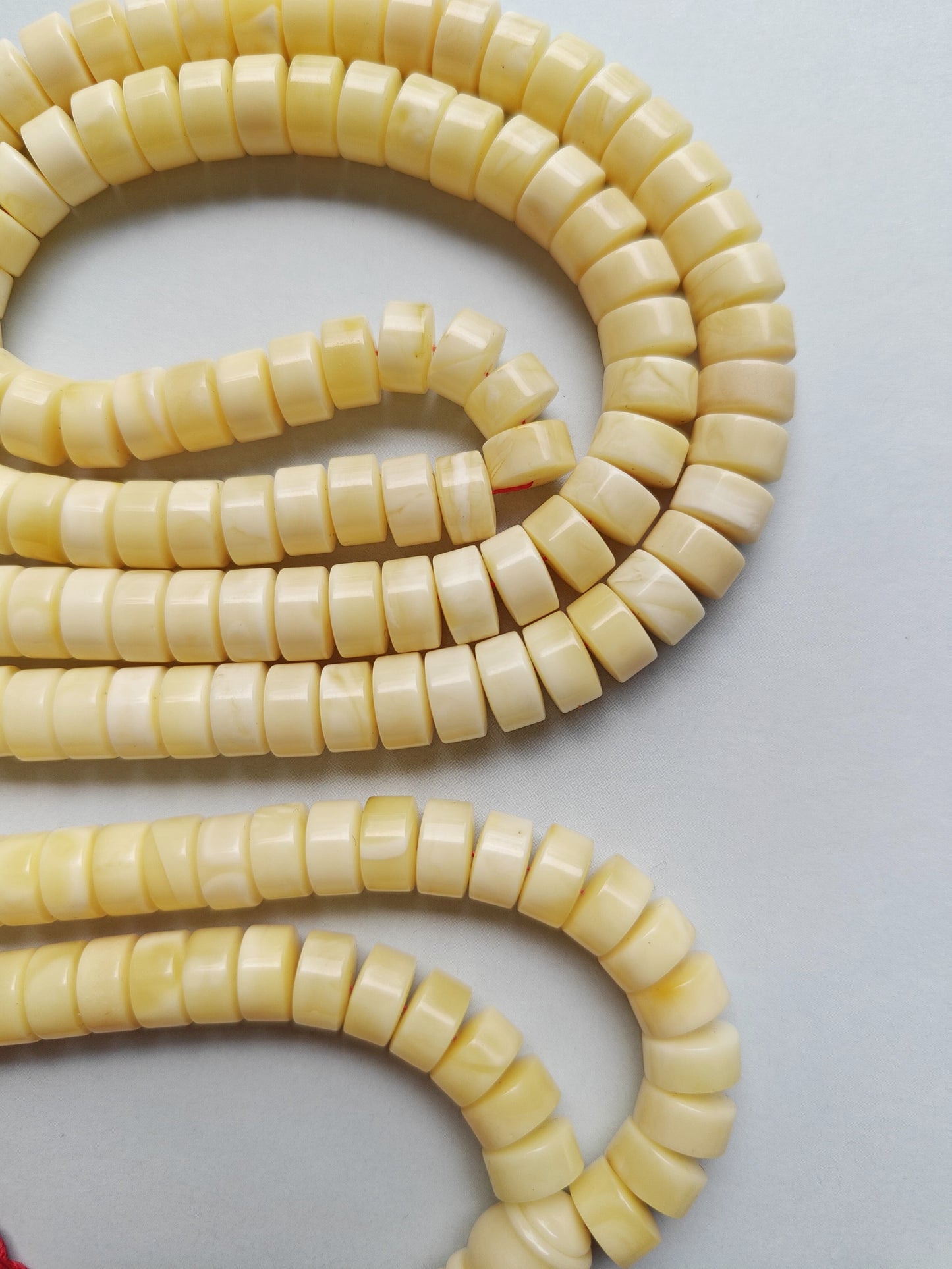 Natural Ceramic Light Milk Donut Shaped Amber Rosary / Misbaha 159 Beads