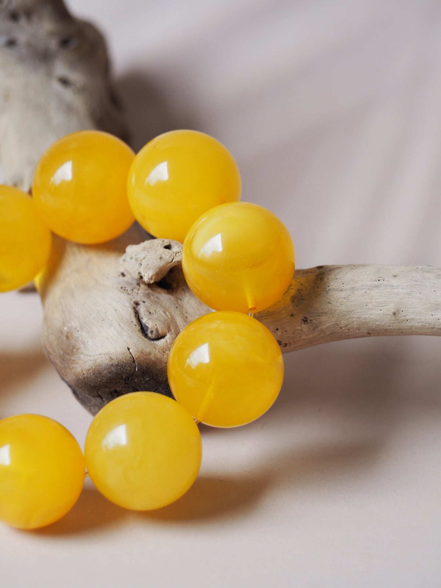 Huge Unique Big Round Amber Bracelet in Honey/ Butterscotch 22mm