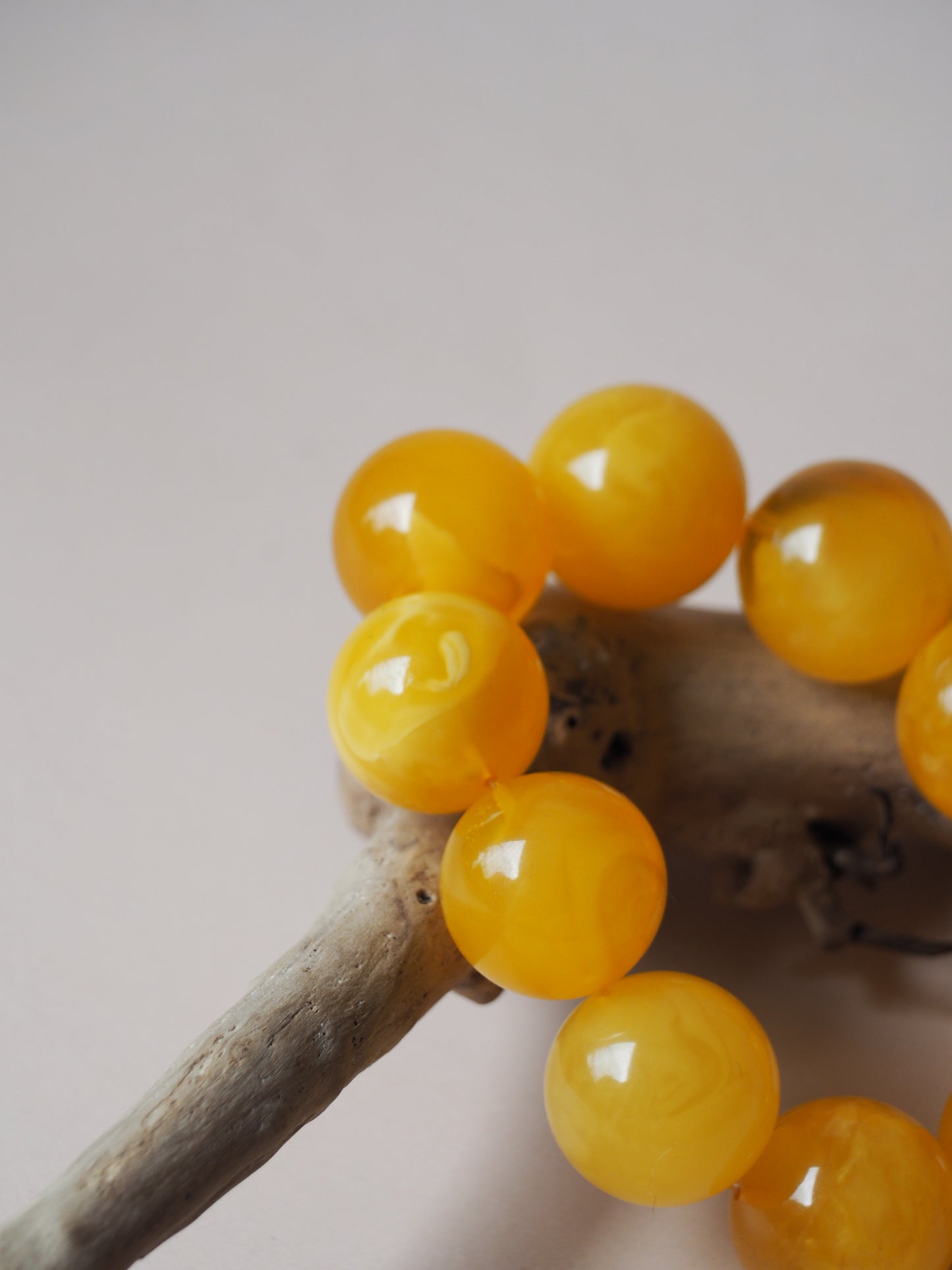 Huge Unique Big Round Amber Bracelet in Honey/ Butterscotch 22mm