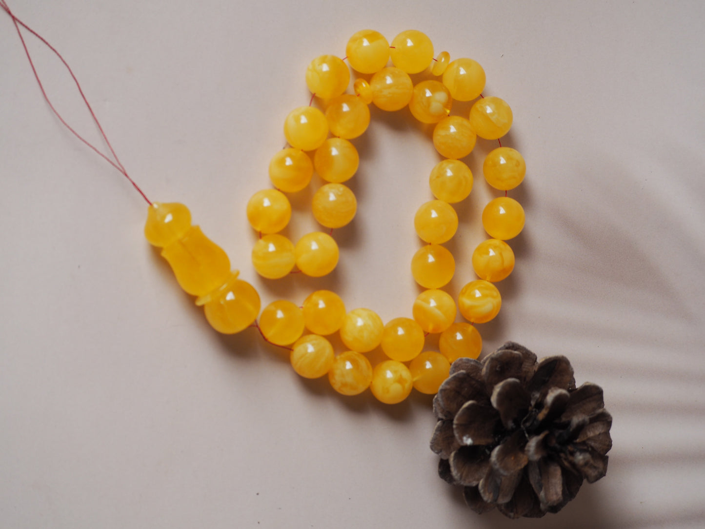 Natural Butterscotch Amber Rosary 15mm + Certificate