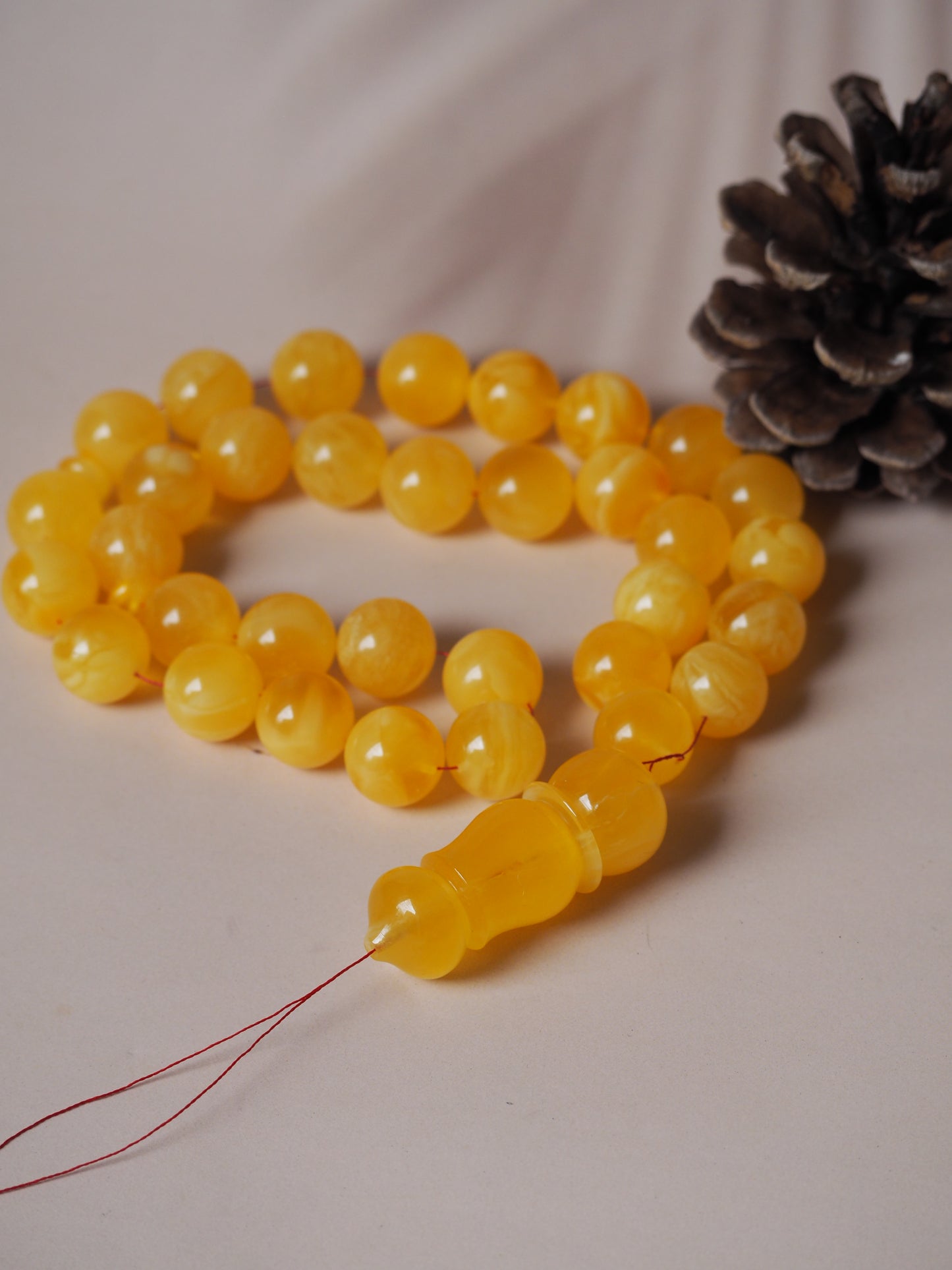 Natural Butterscotch Amber Rosary 15mm + Certificate