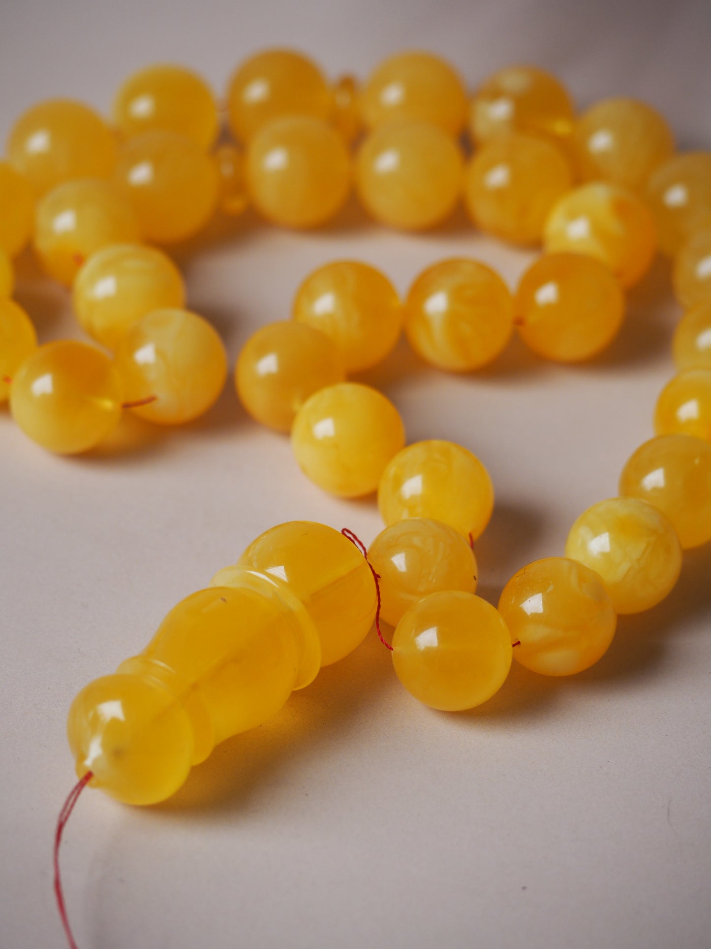 Natural Butterscotch Amber Rosary 15mm + Certificate