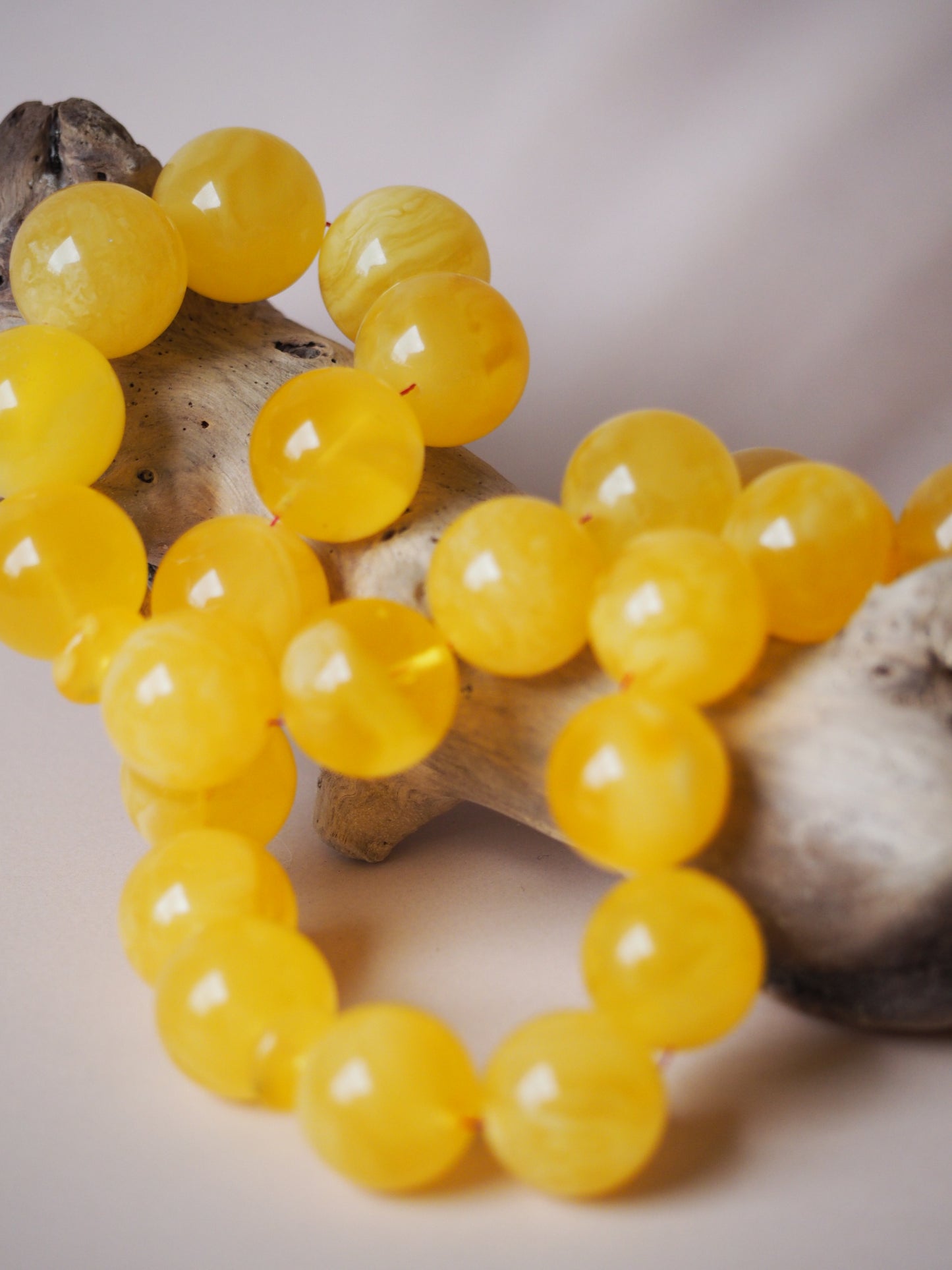 Natural Butterscotch Amber Rosary 15mm + Certificate