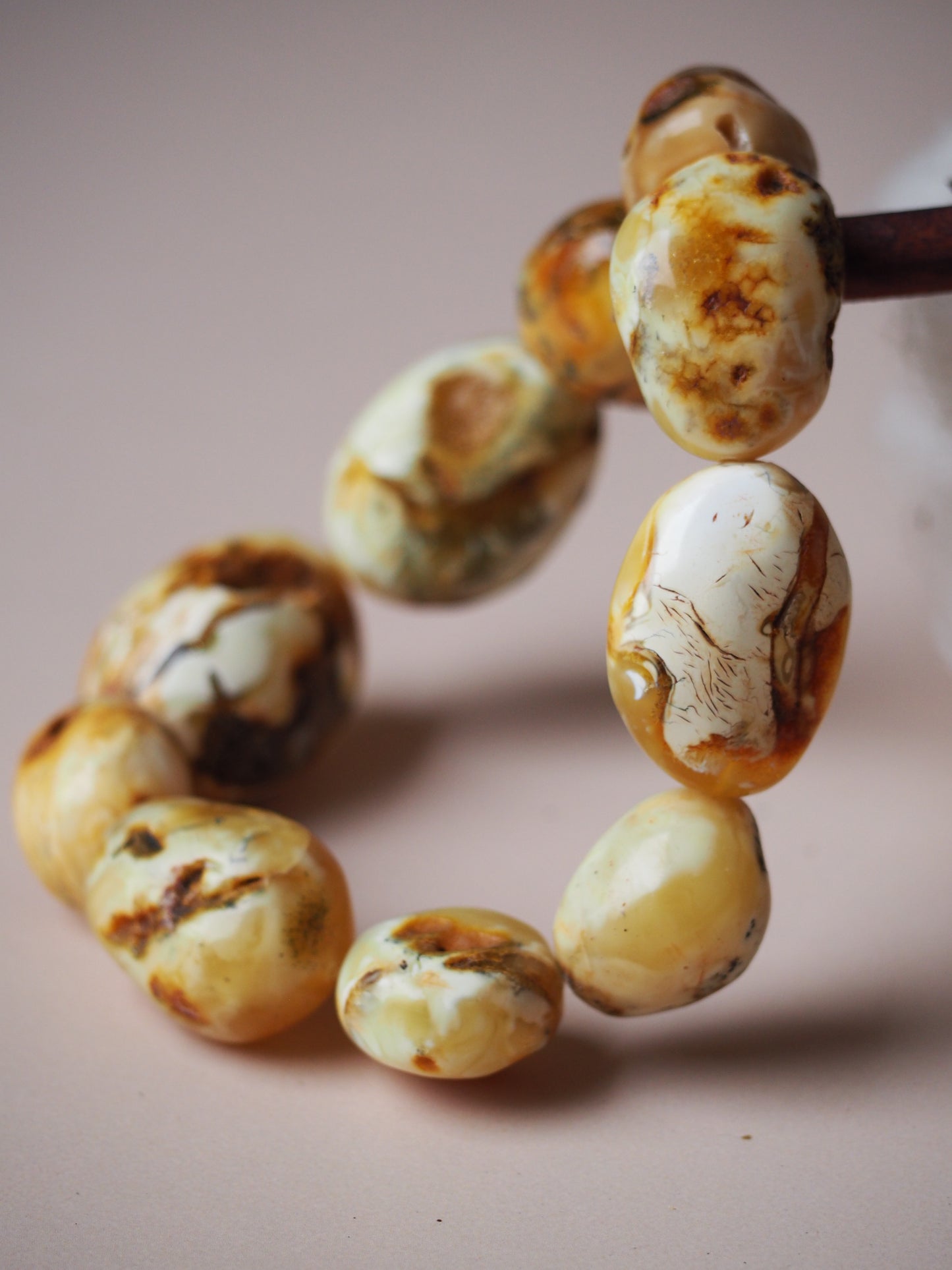 Rare Natural White Amber Irregular Bracelet