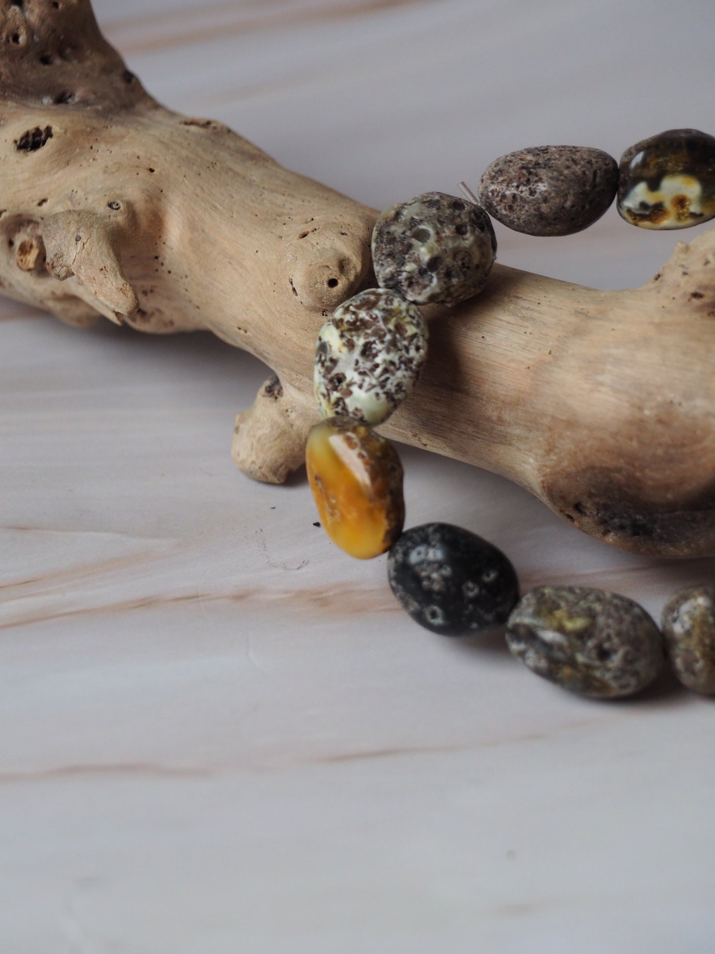 Natural Raw Amber Irregular Pieces Bracelet