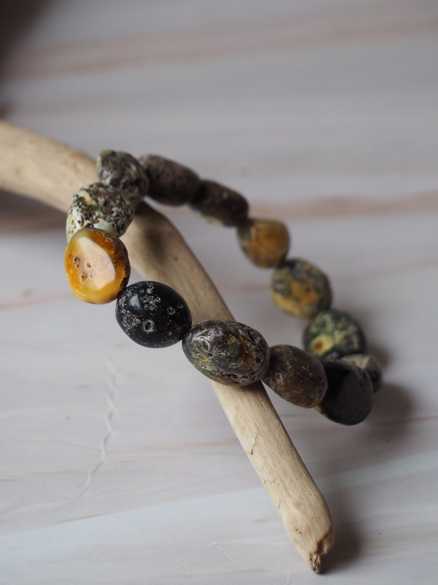 Natural Raw Amber Irregular Pieces Bracelet