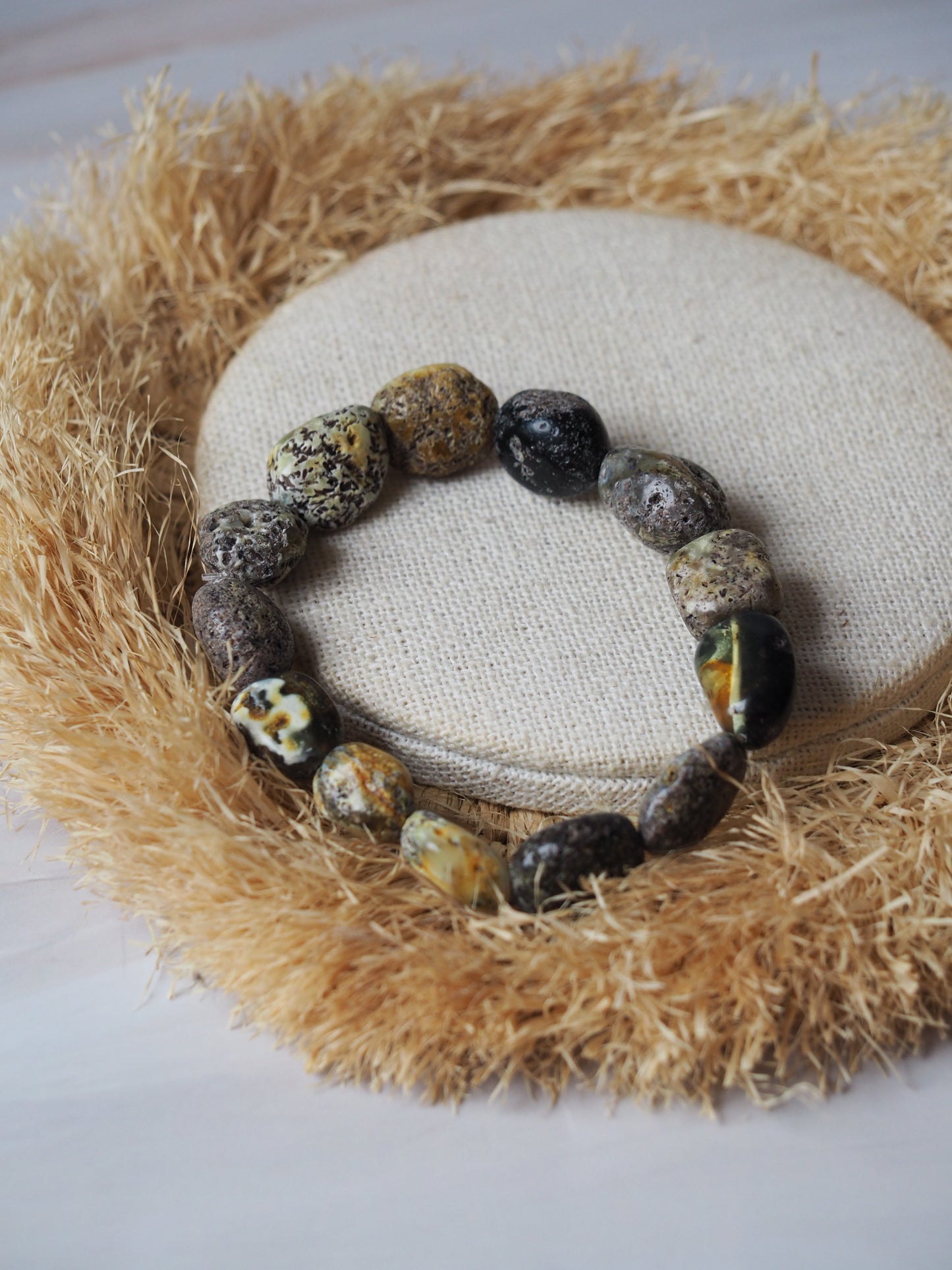 Natural Raw Amber Irregular Pieces Bracelet