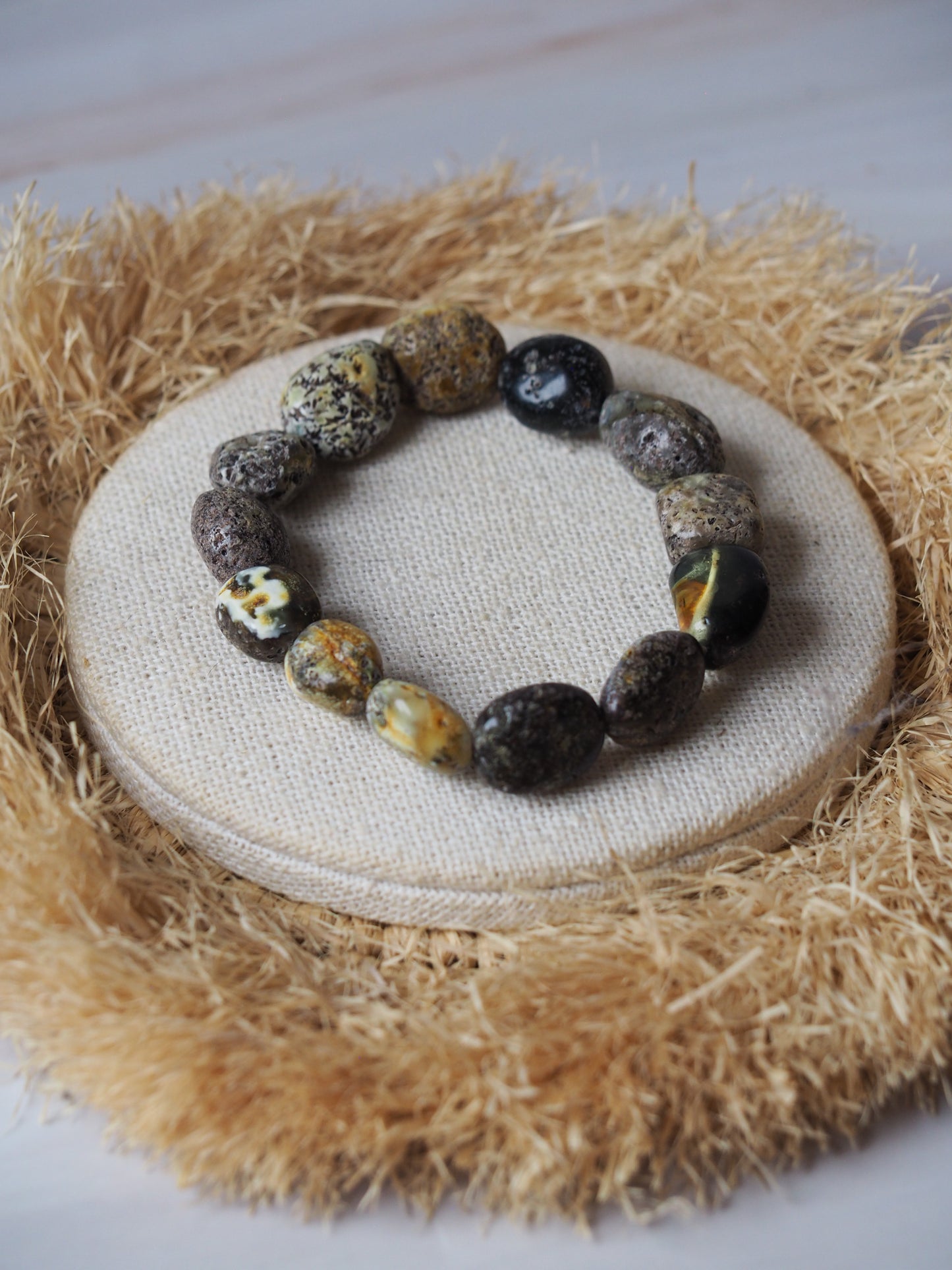 Natural Raw Amber Irregular Pieces Bracelet