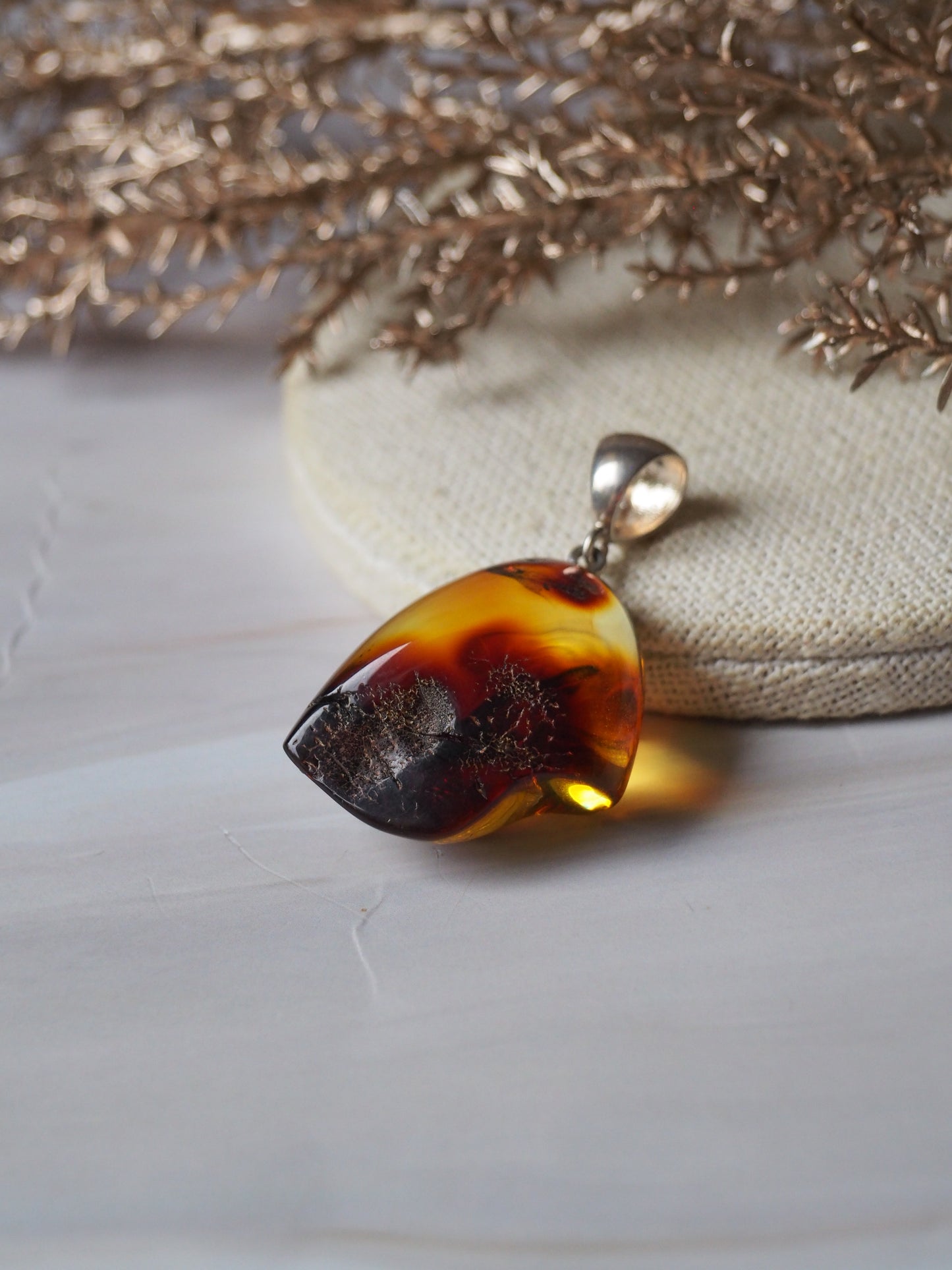 Natural Amber Pendant with Insect inclusion