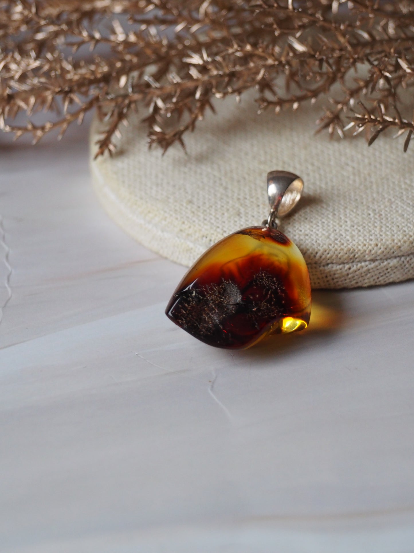 Natural Amber Pendant with Insect inclusion