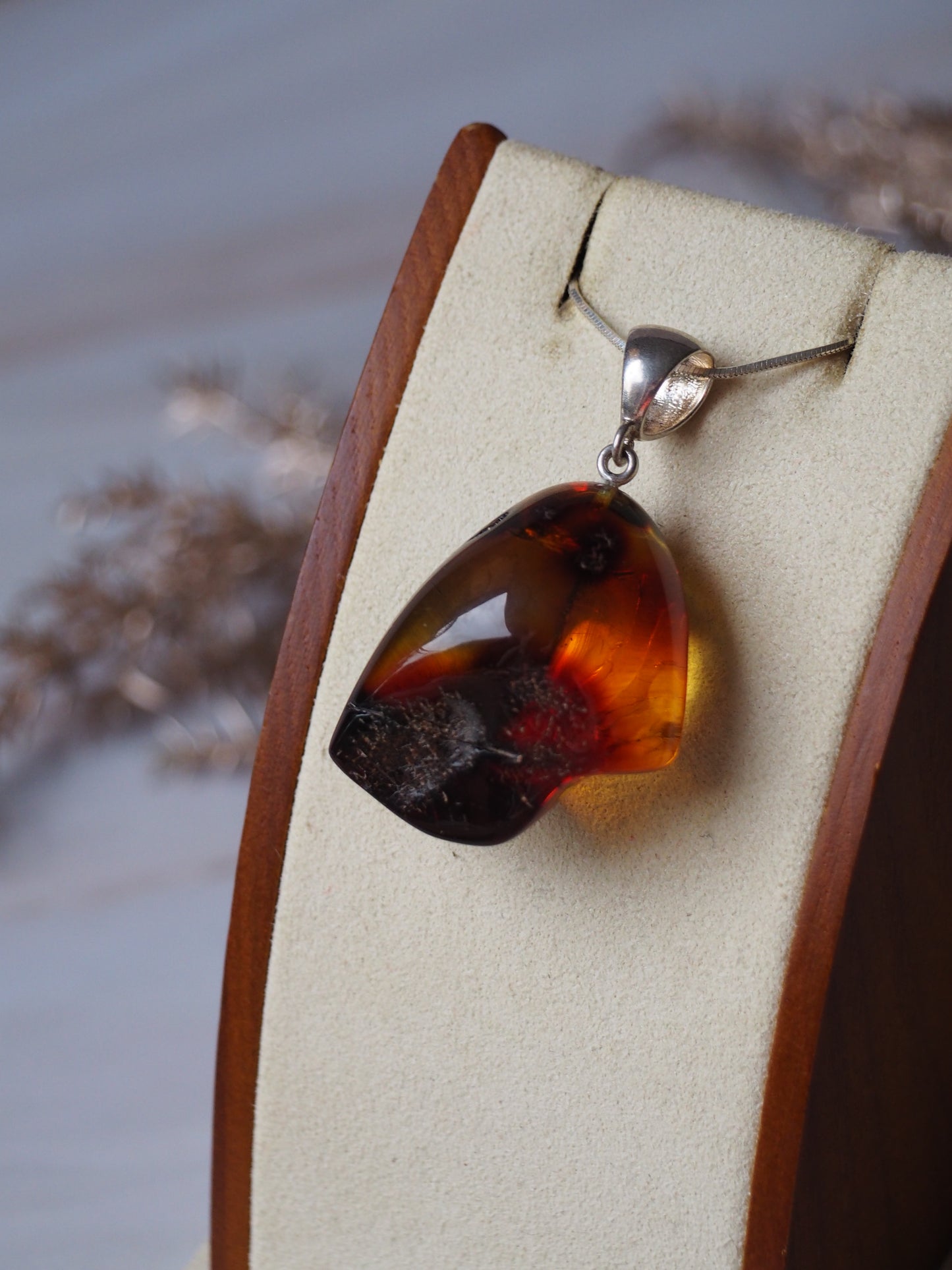 Natural Amber Pendant with Insect inclusion