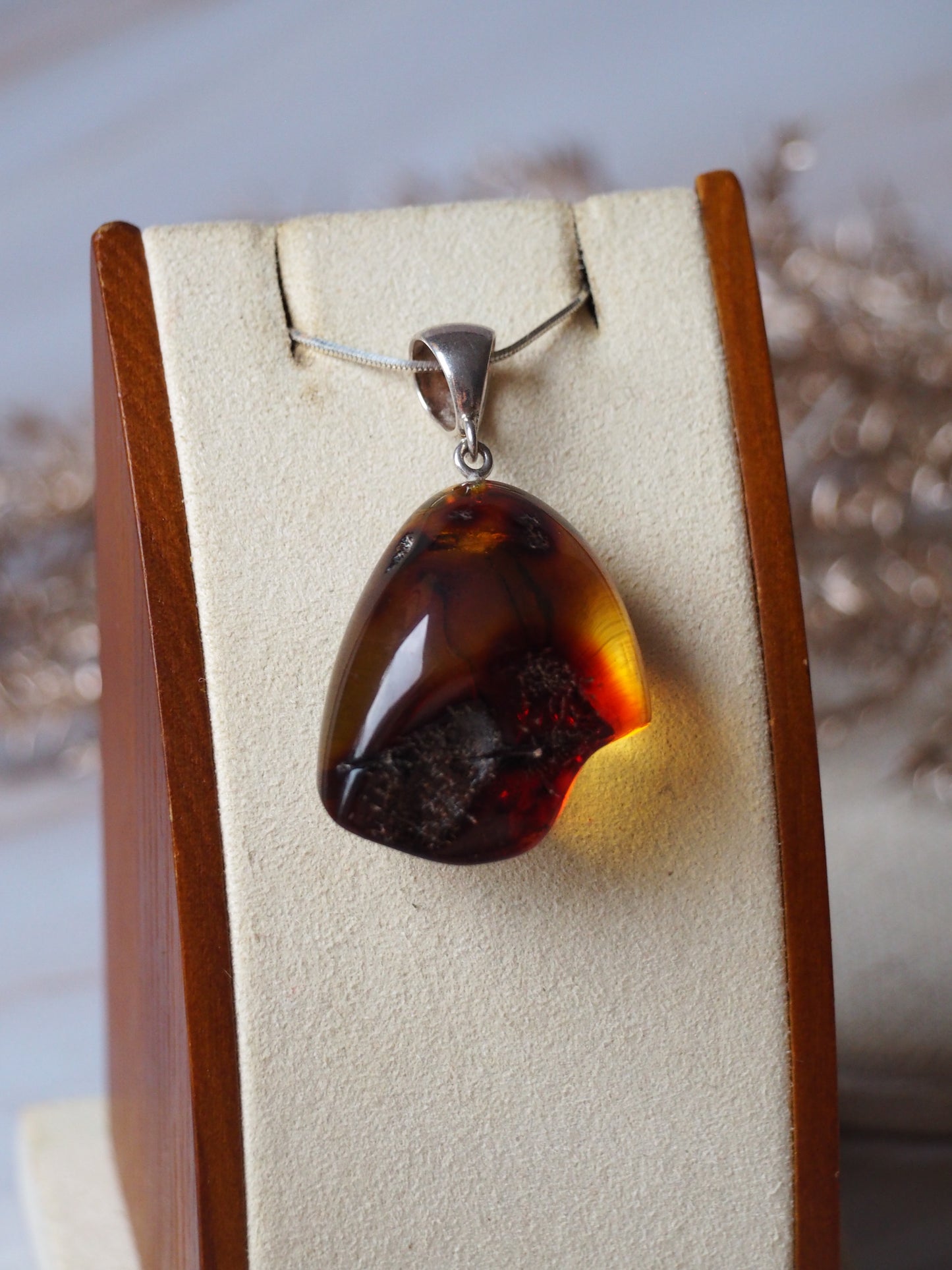Natural Amber Pendant with Insect inclusion