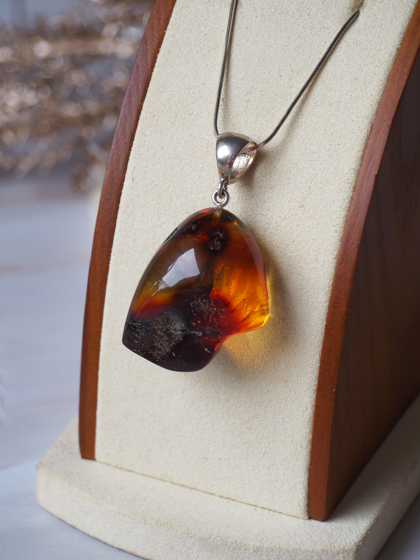 Natural Amber Pendant with Insect inclusion