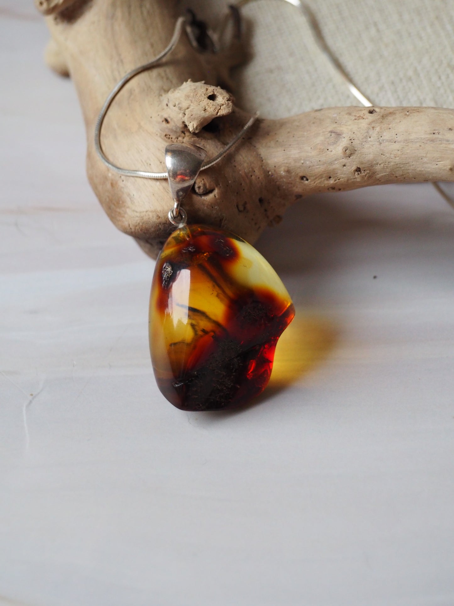 Natural Amber Pendant with Insect inclusion