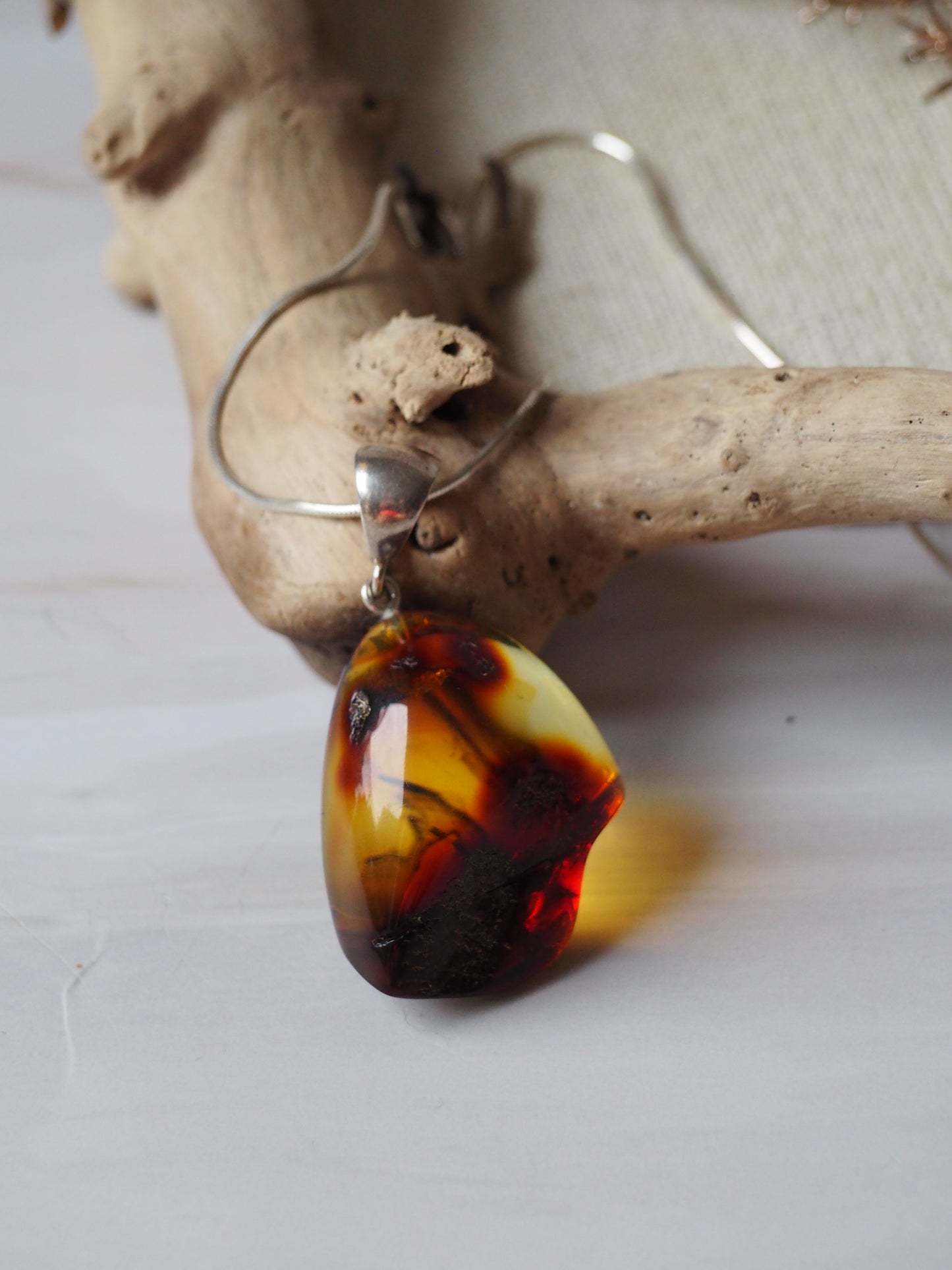 Natural Amber Pendant with Insect inclusion