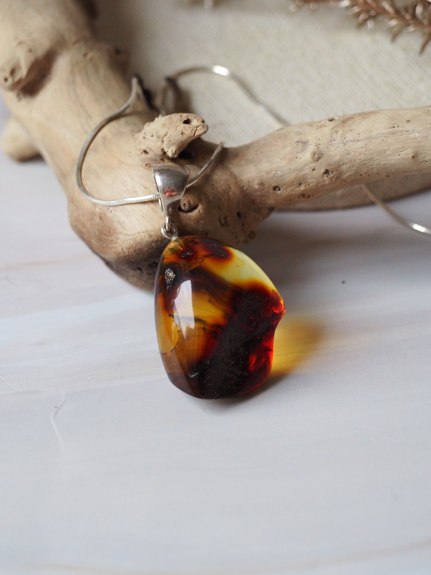 Natural Amber Pendant with Insect inclusion