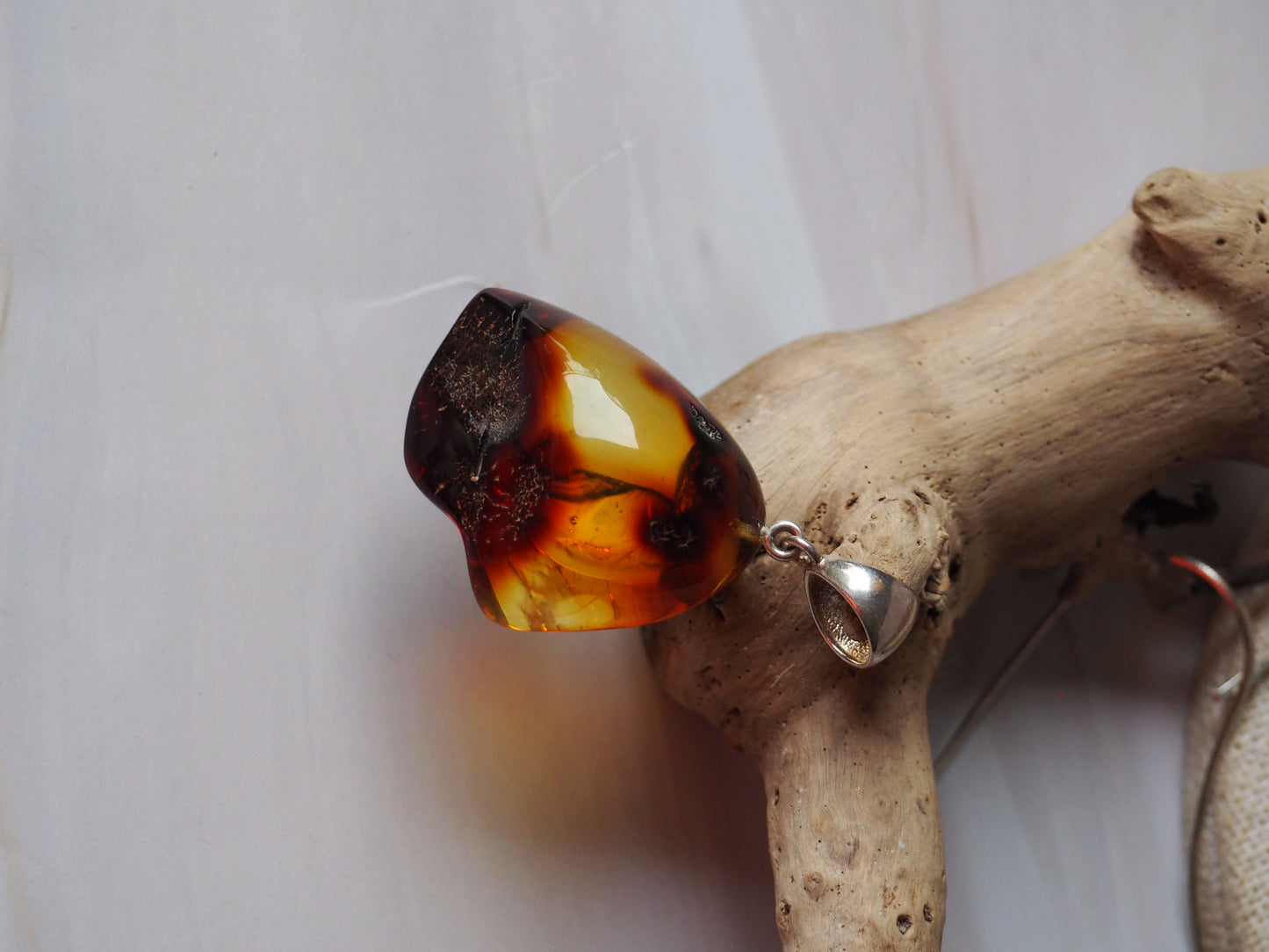 Natural Amber Pendant with Insect inclusion