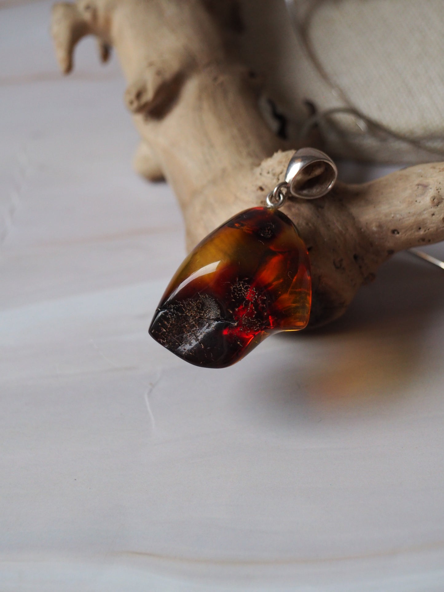 Natural Amber Pendant with Insect inclusion