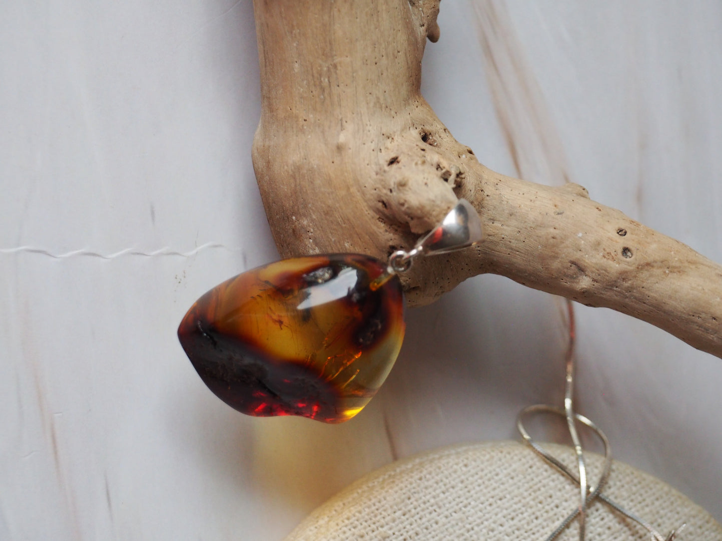 Natural Amber Pendant with Insect inclusion