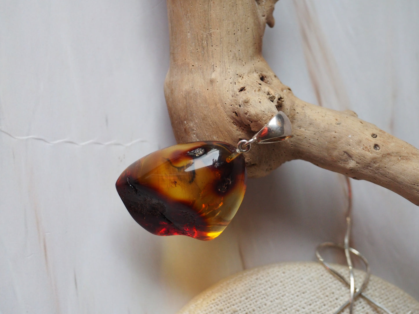 Natural Amber Pendant with Insect inclusion