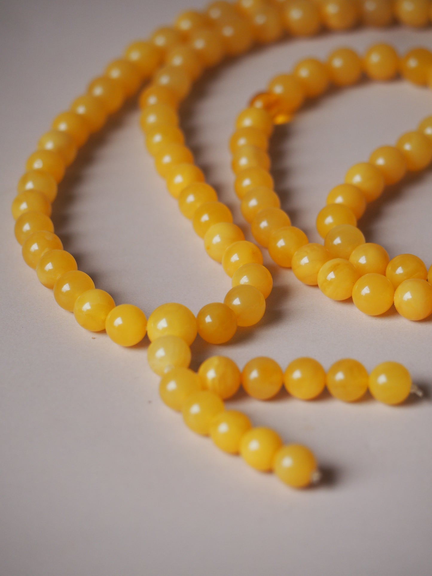 Natural Butterscotch Amber Mala 108 Prayer Beads 8mm