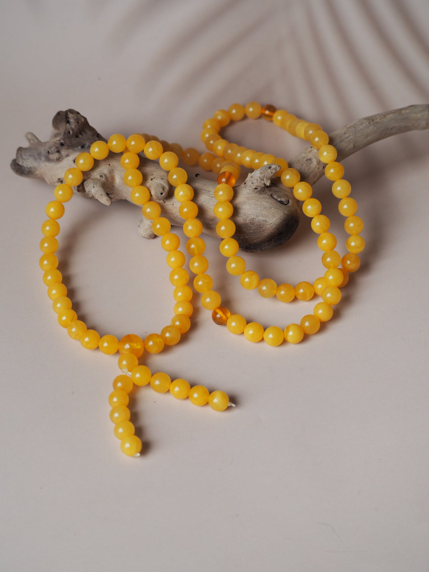 Natural Butterscotch Amber Mala 108 Prayer Beads 8mm