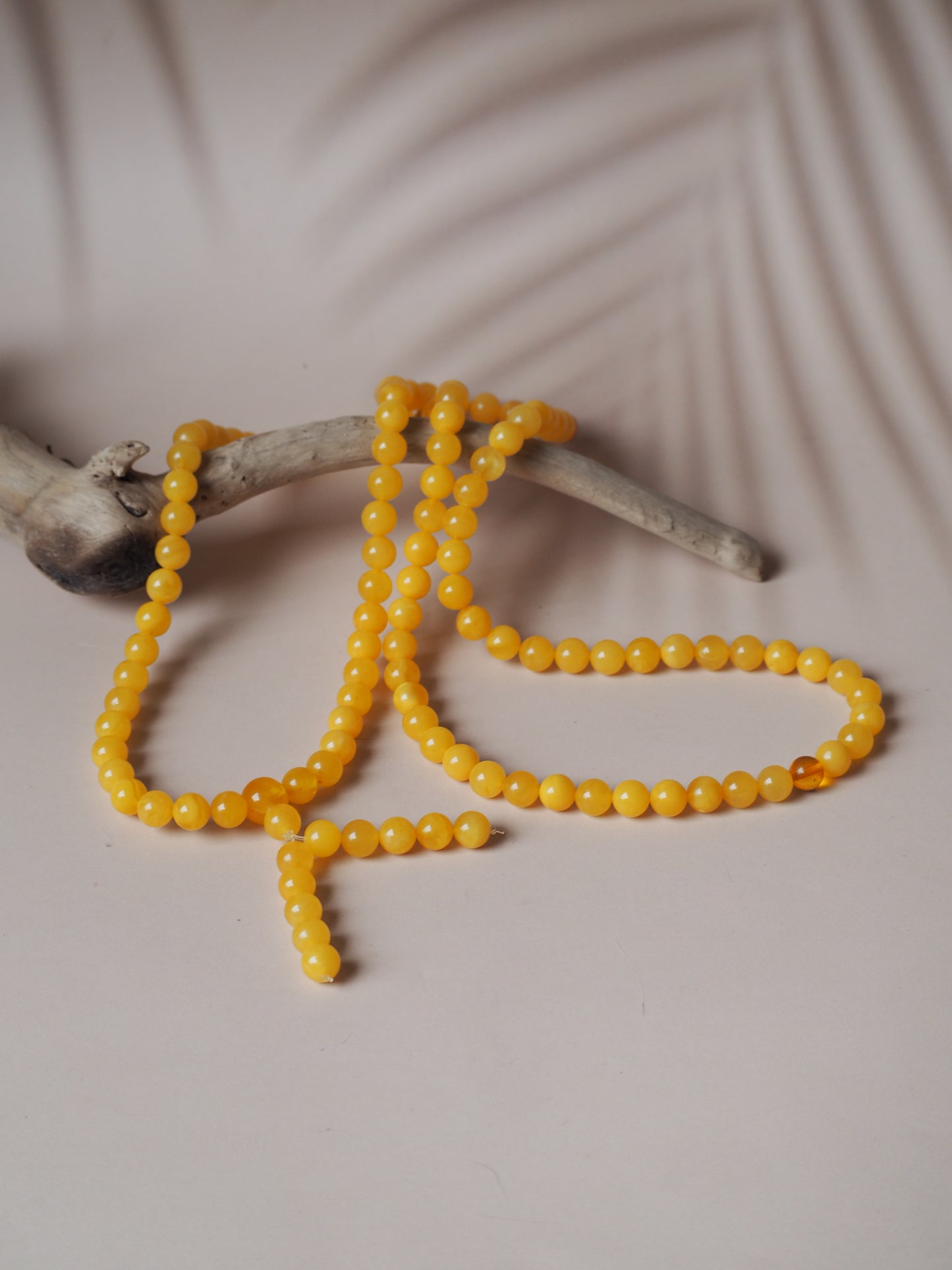 Natural Butterscotch Amber Mala 108 Prayer Beads 8mm