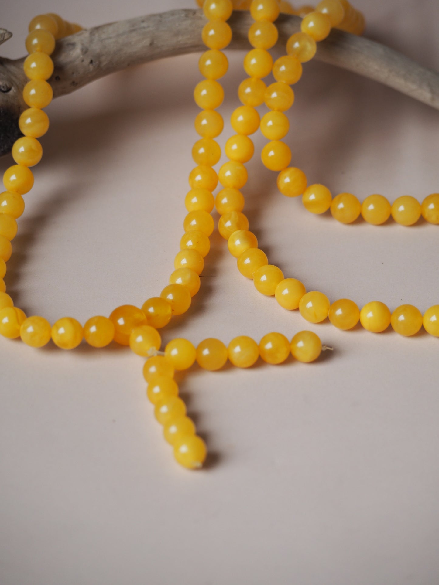 Natural Butterscotch Amber Mala 108 Prayer Beads 8mm