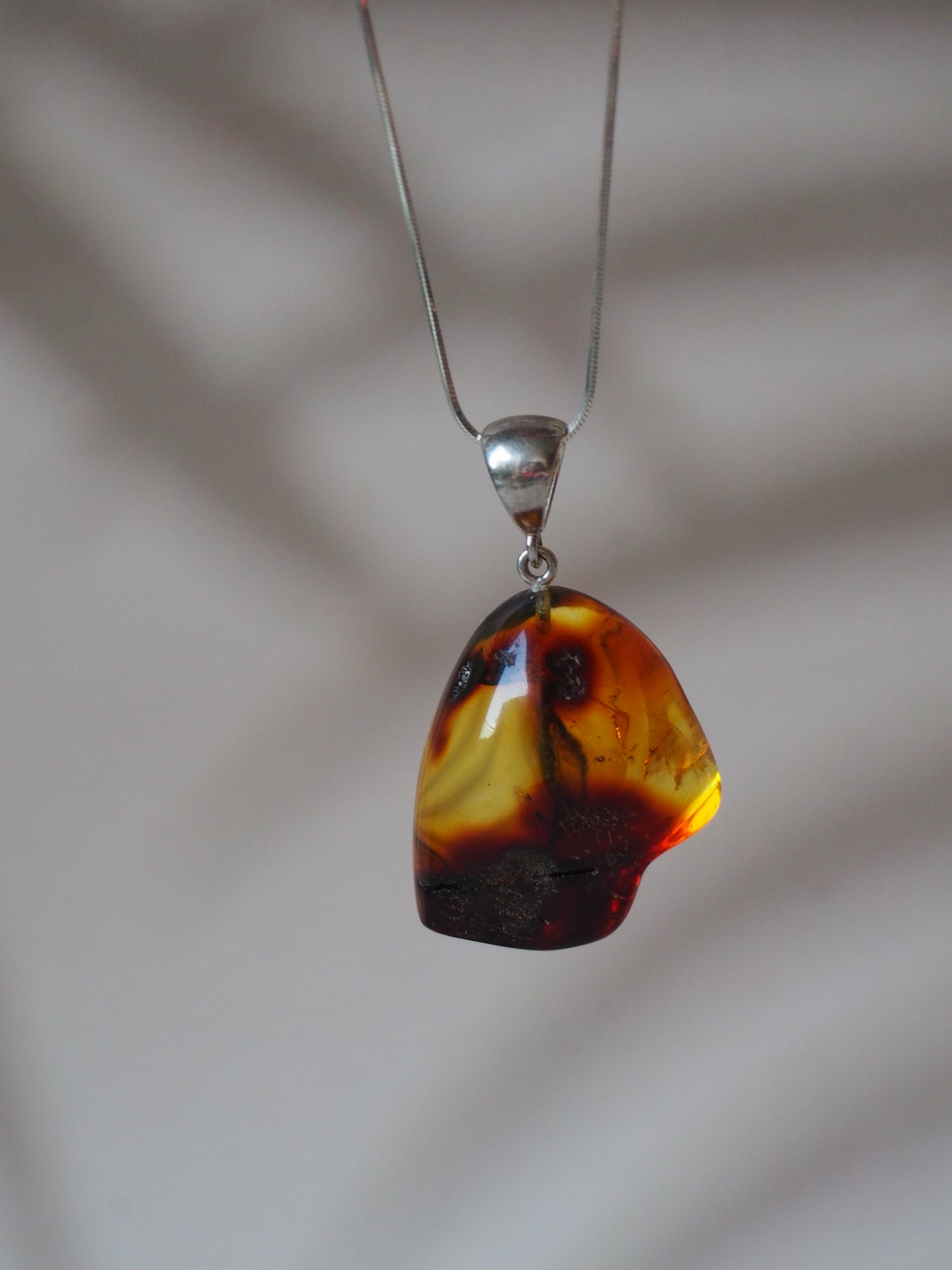 Natural Amber Pendant with Insect inclusion