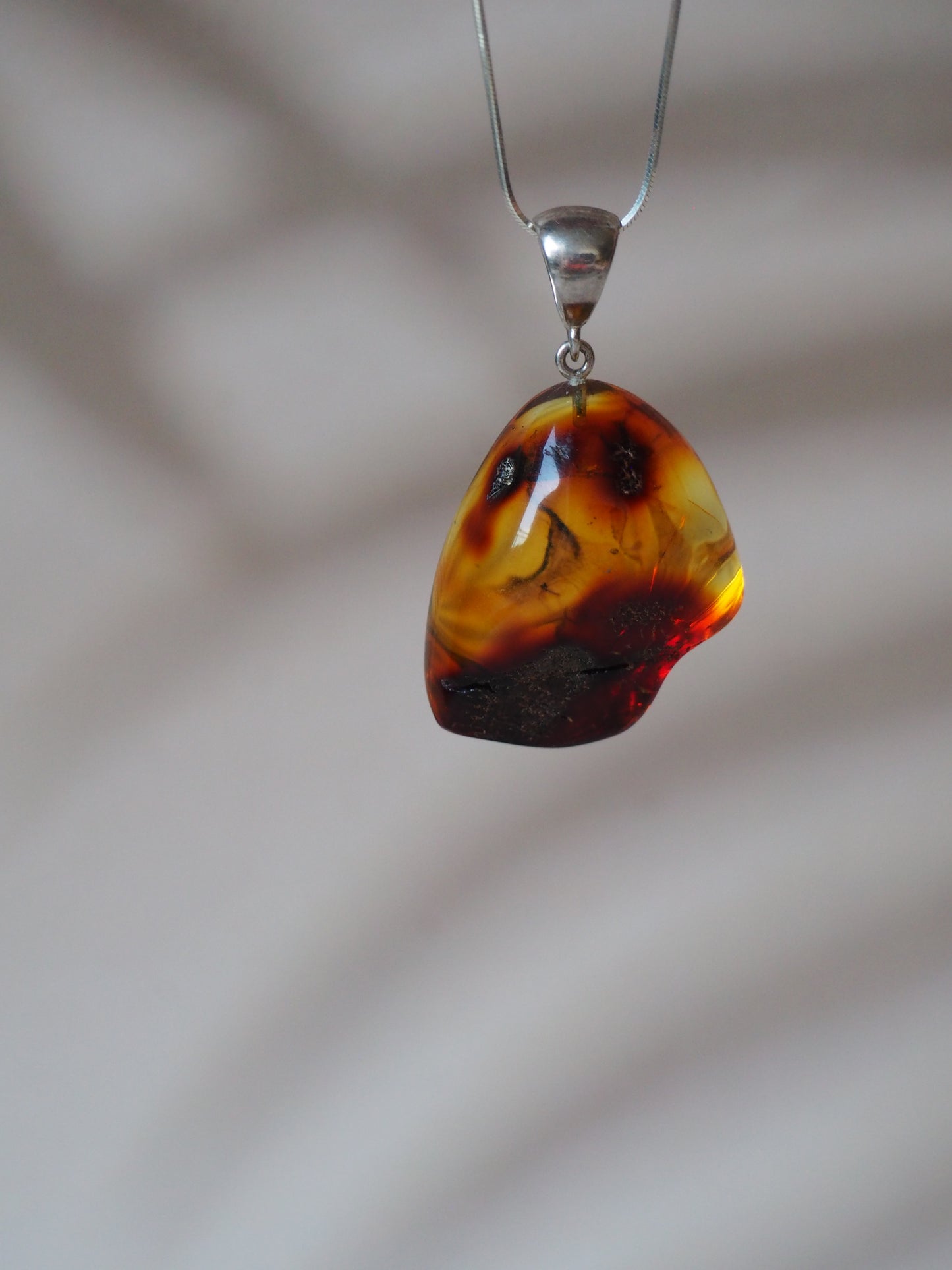 Natural Amber Pendant with Insect inclusion