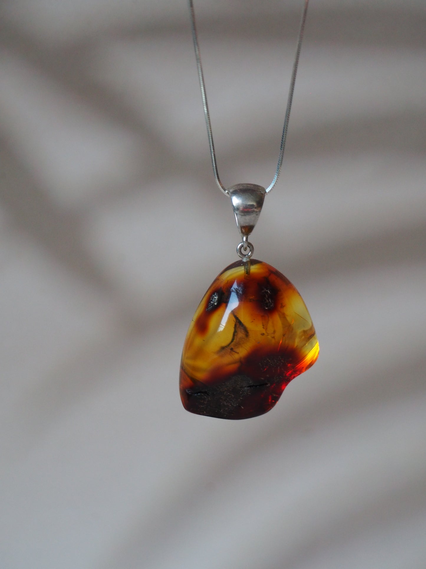Natural Amber Pendant with Insect inclusion