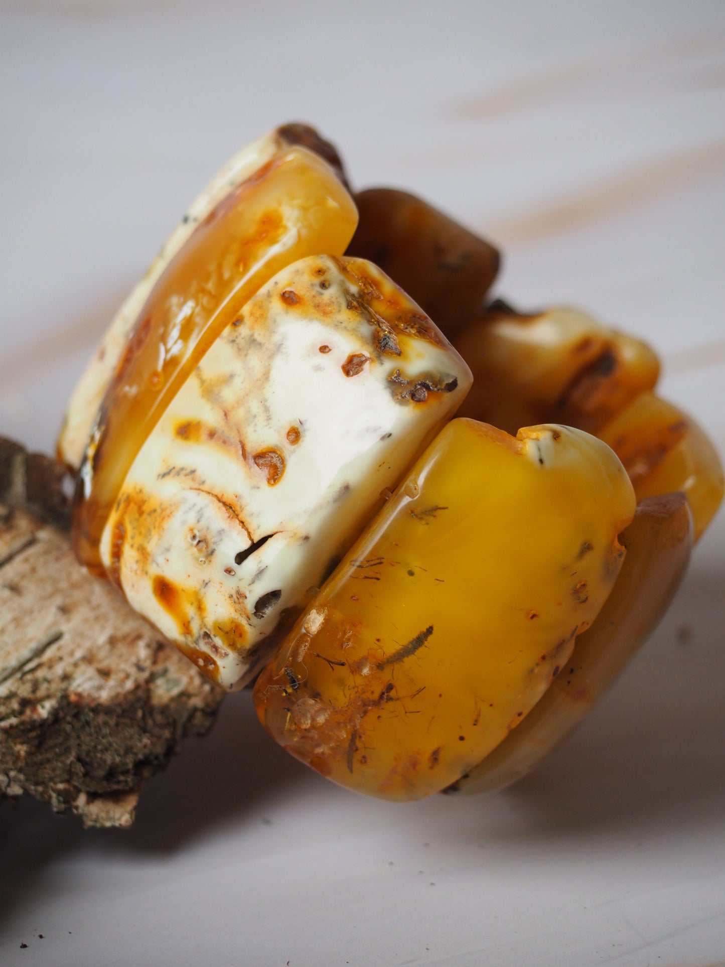 Huge Unique Raw Amber Bracelet + Certificate