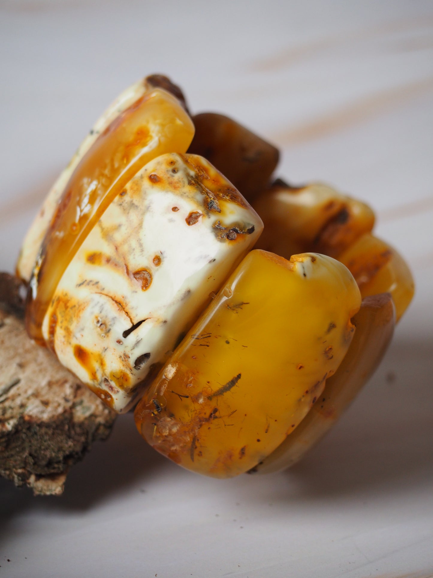 Huge Unique Raw Amber Bracelet + Certificate